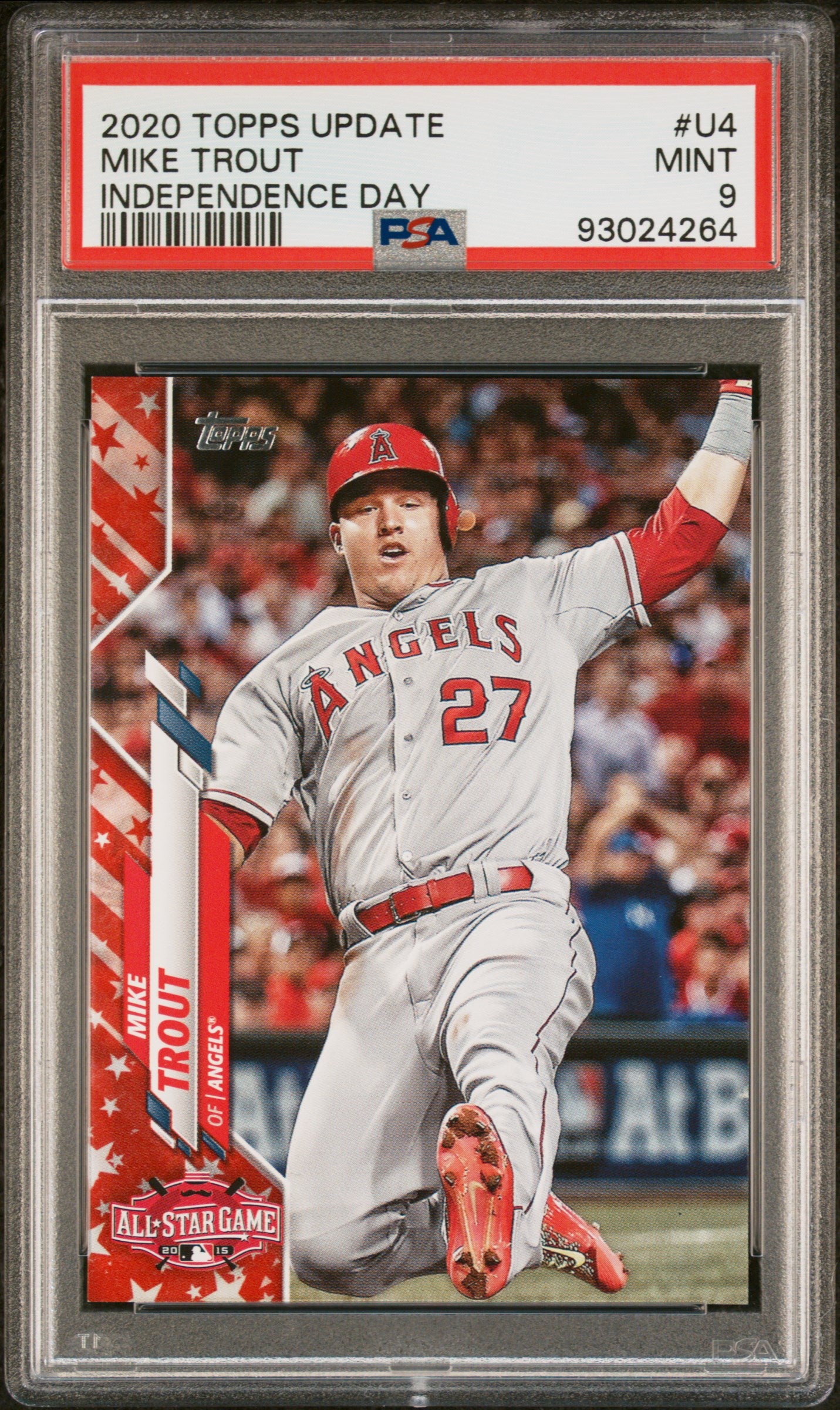 2020 Topps Update Independence Day Mike Trout #U-4 /76 PSA 9