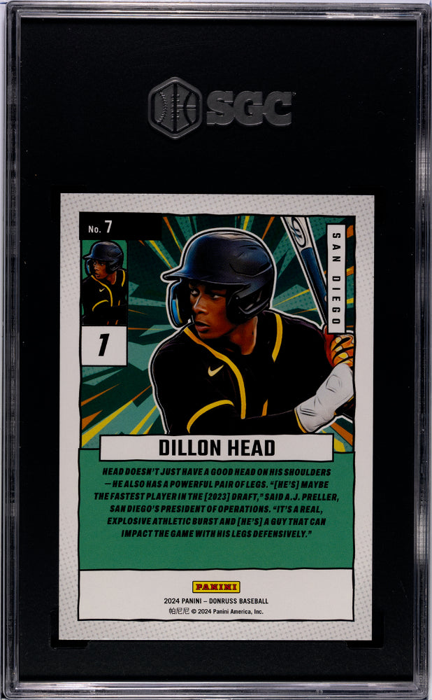 2024 Donruss #7 Dillon Head Diamond Marvels 49/49 SGC 10