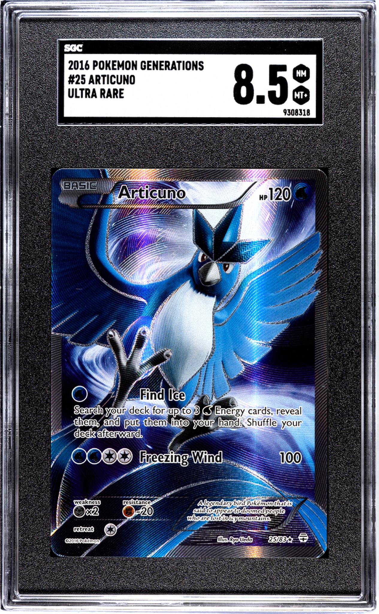 2016 Pokémon XY Generations Full Art Articuno #25/83 Holo SGC 8.5