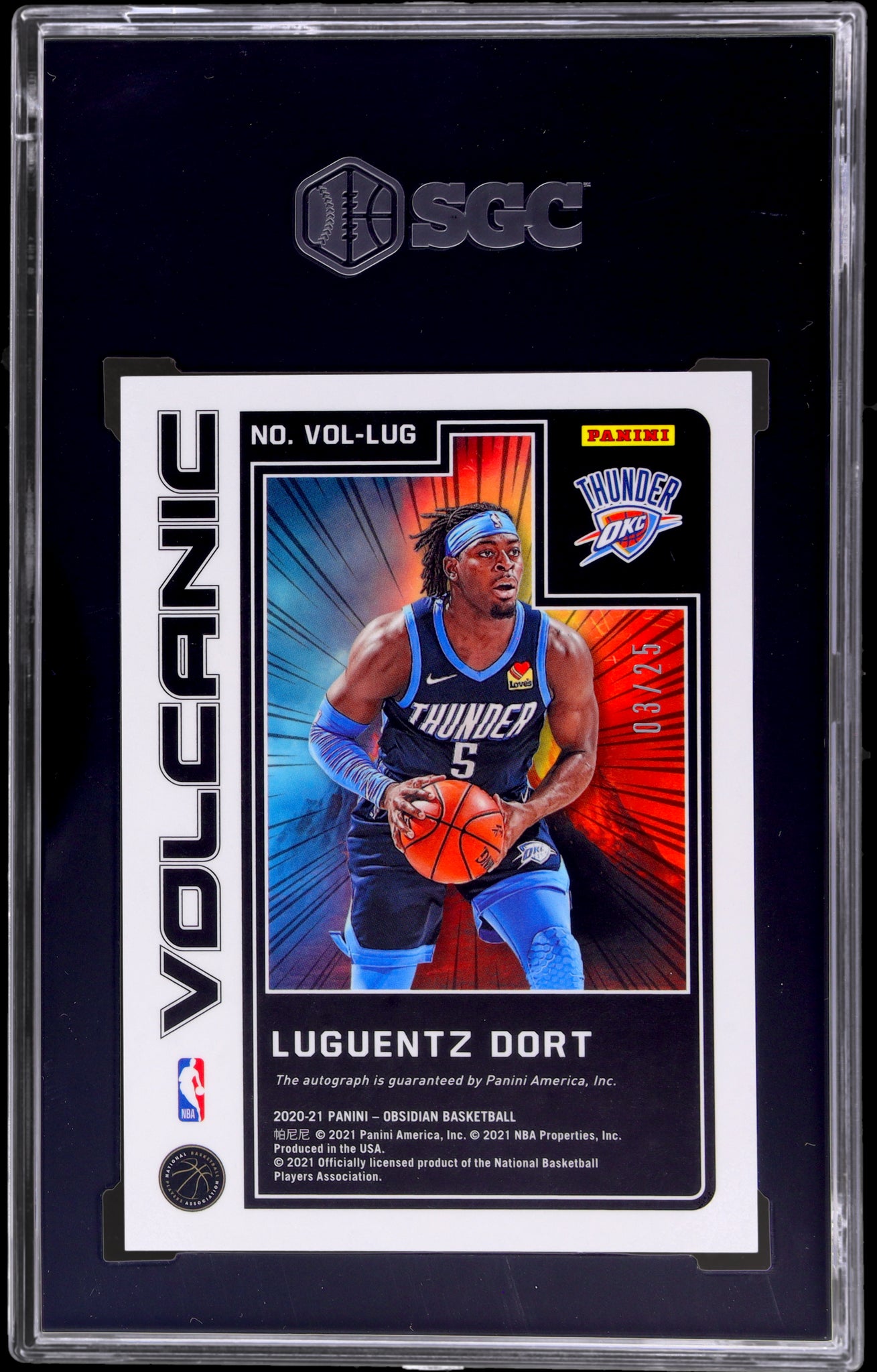 2020 Panini Obsidian Volcanic Auto Electric Etch Green Luguentz Dort /25 SGC 10