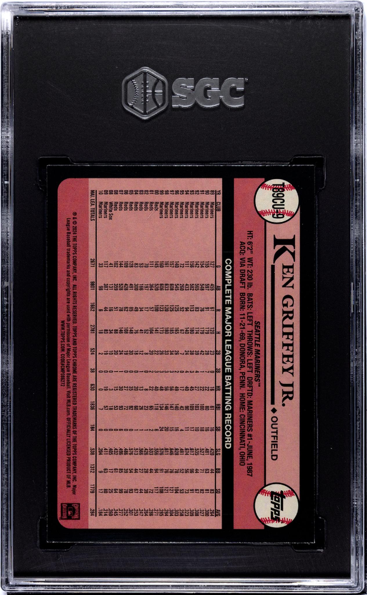 2024 Topps Chrome #T89CU-9 Ken Griffey Jr. /75 SGC 9