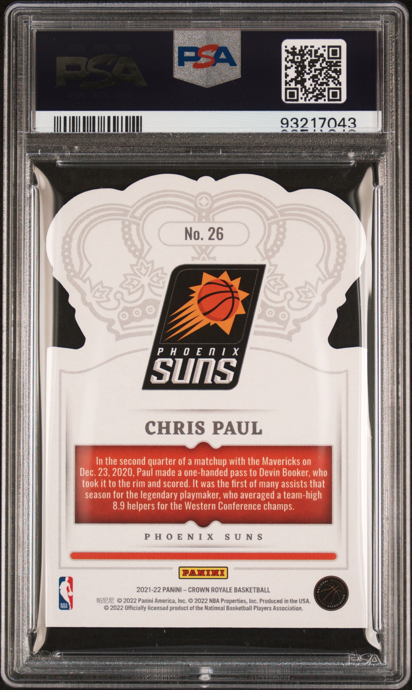 2021 Crown Royale #26 Chris Paul Lucky Envelopes PSA 10