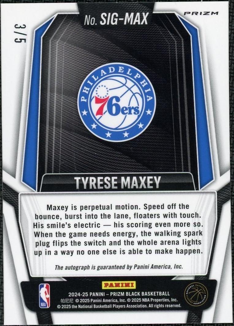 2024 Prizm SIG-MAX Tyrese Maxey Gold Vinyl Auto /5