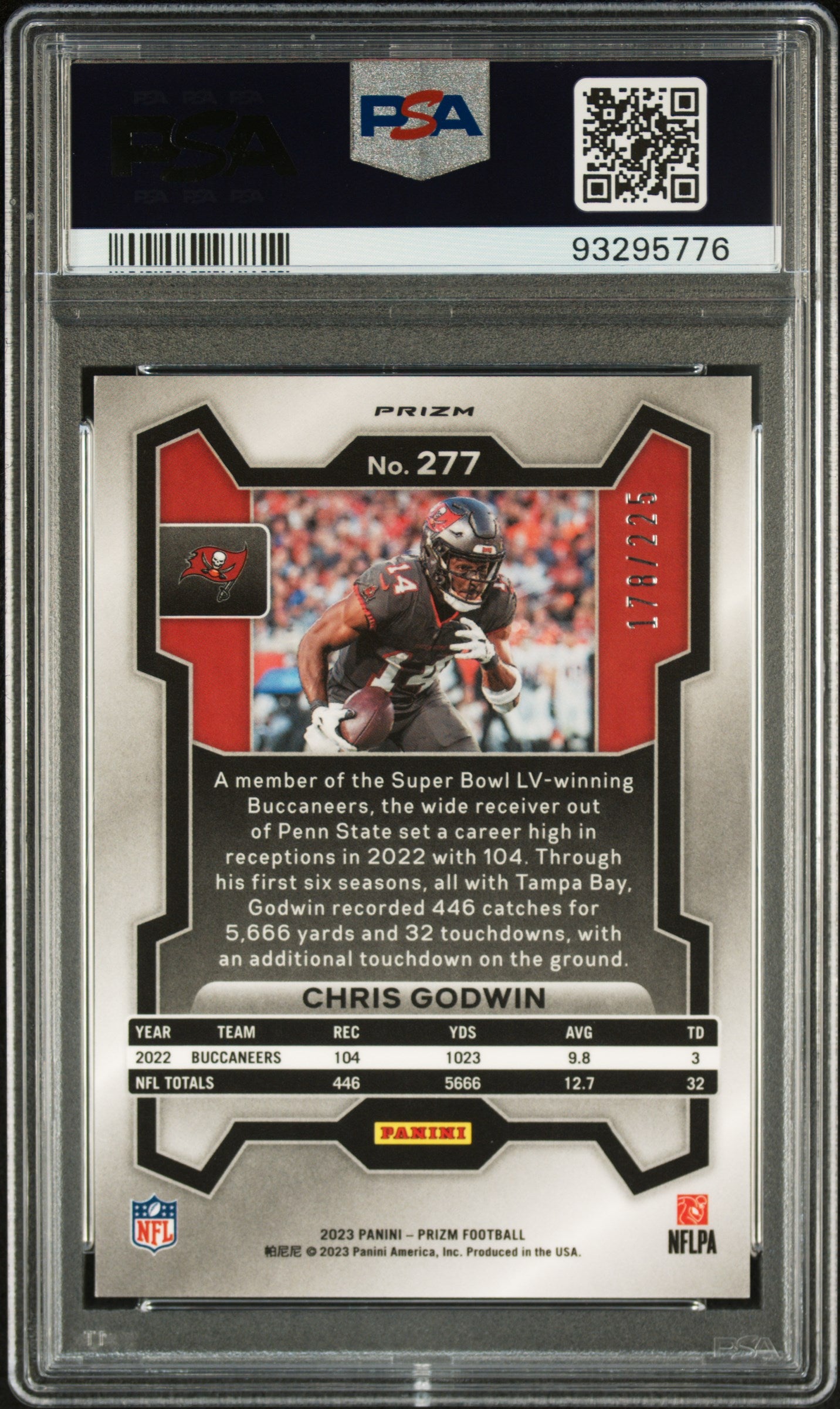 2023 Panini Prizm Purple Ice Chris Godwin #277 /225 PSA 10