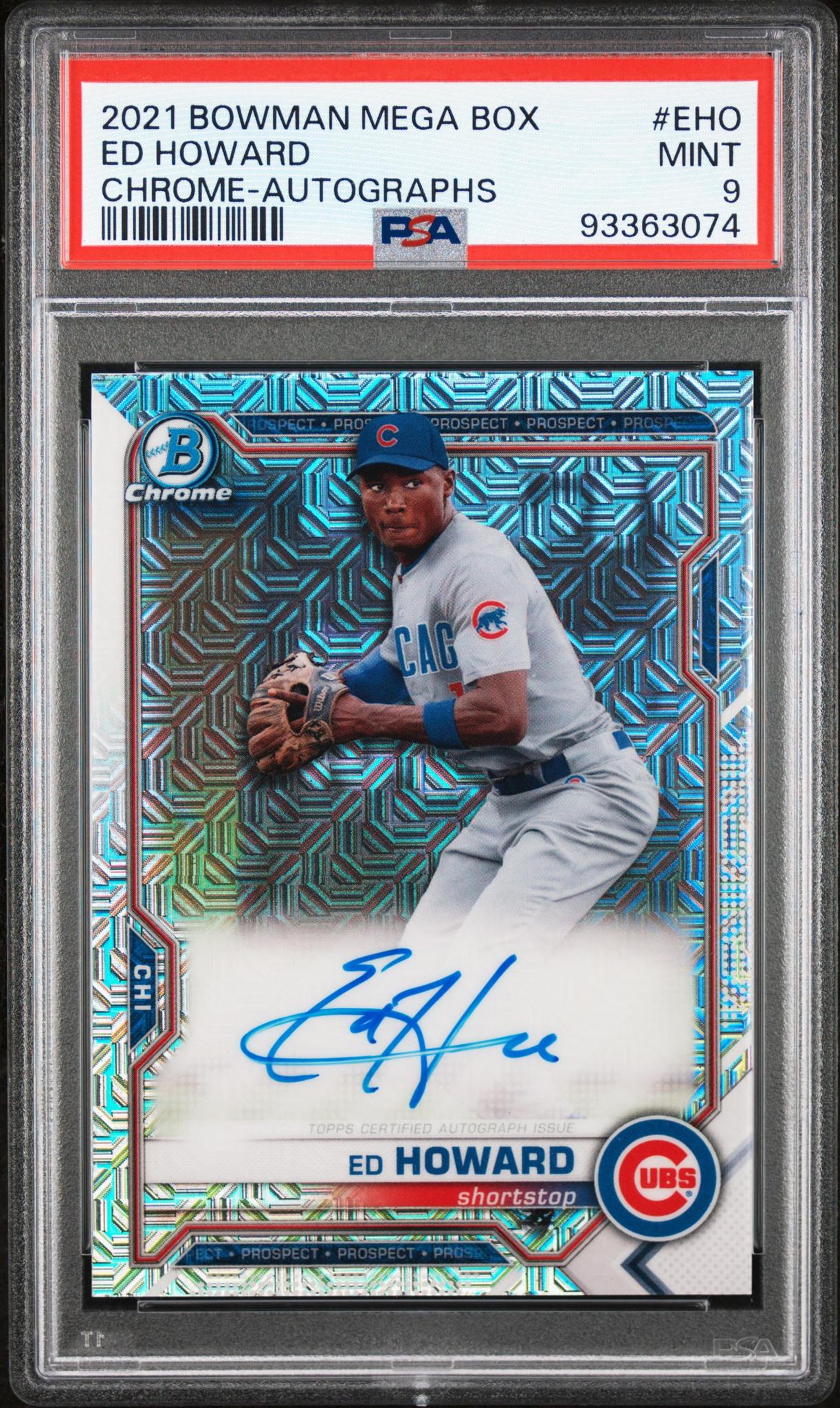 2021 Bowman Mega Box Chrome-Autographs Ed Howard #BMA-EHO Auto PSA 9
