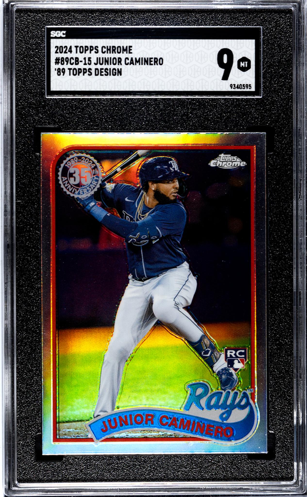 2024 Topps Chrome Junior Caminero #89CB-15 RC '89 Topps Design SGC 9
