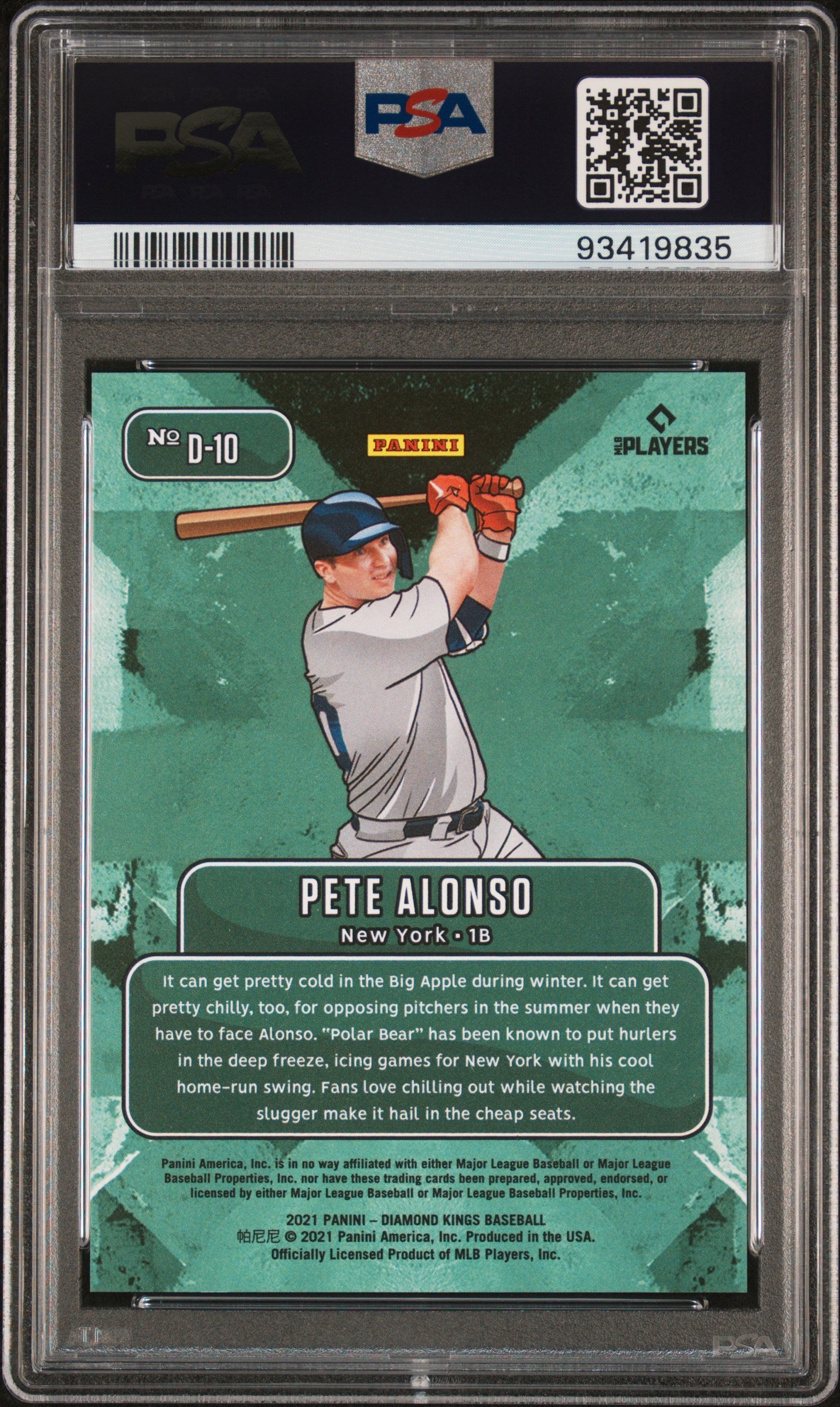 2021 Diamond Kings #D-10 Pete Alonso Downtown PSA 10