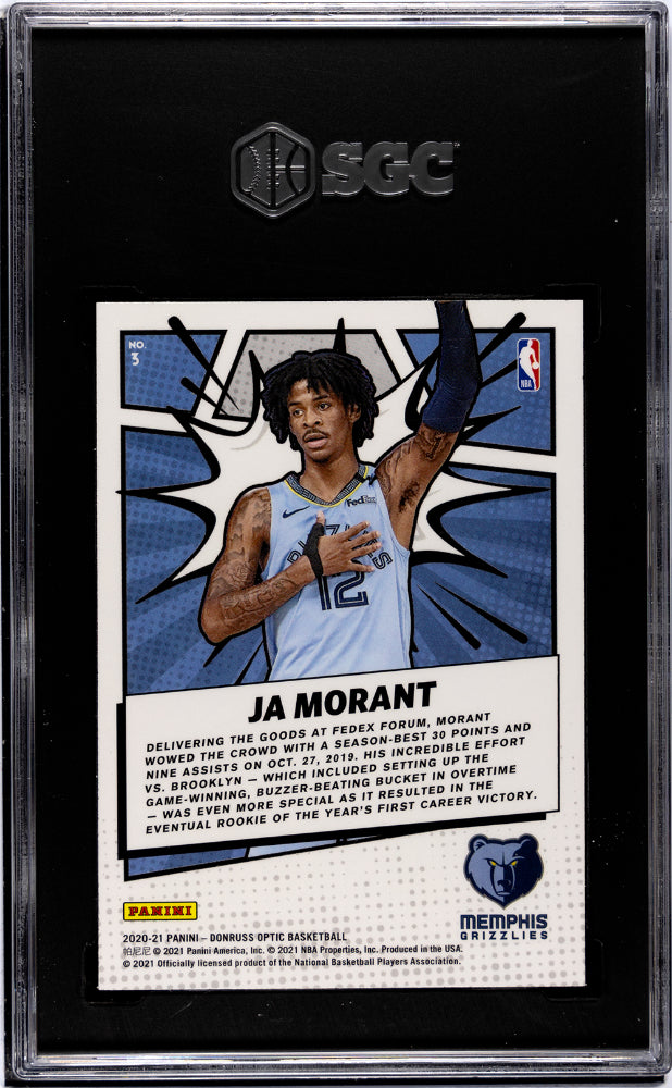 2020-21 Donruss Optic #3 Ja Morant My House! SGC 8.5