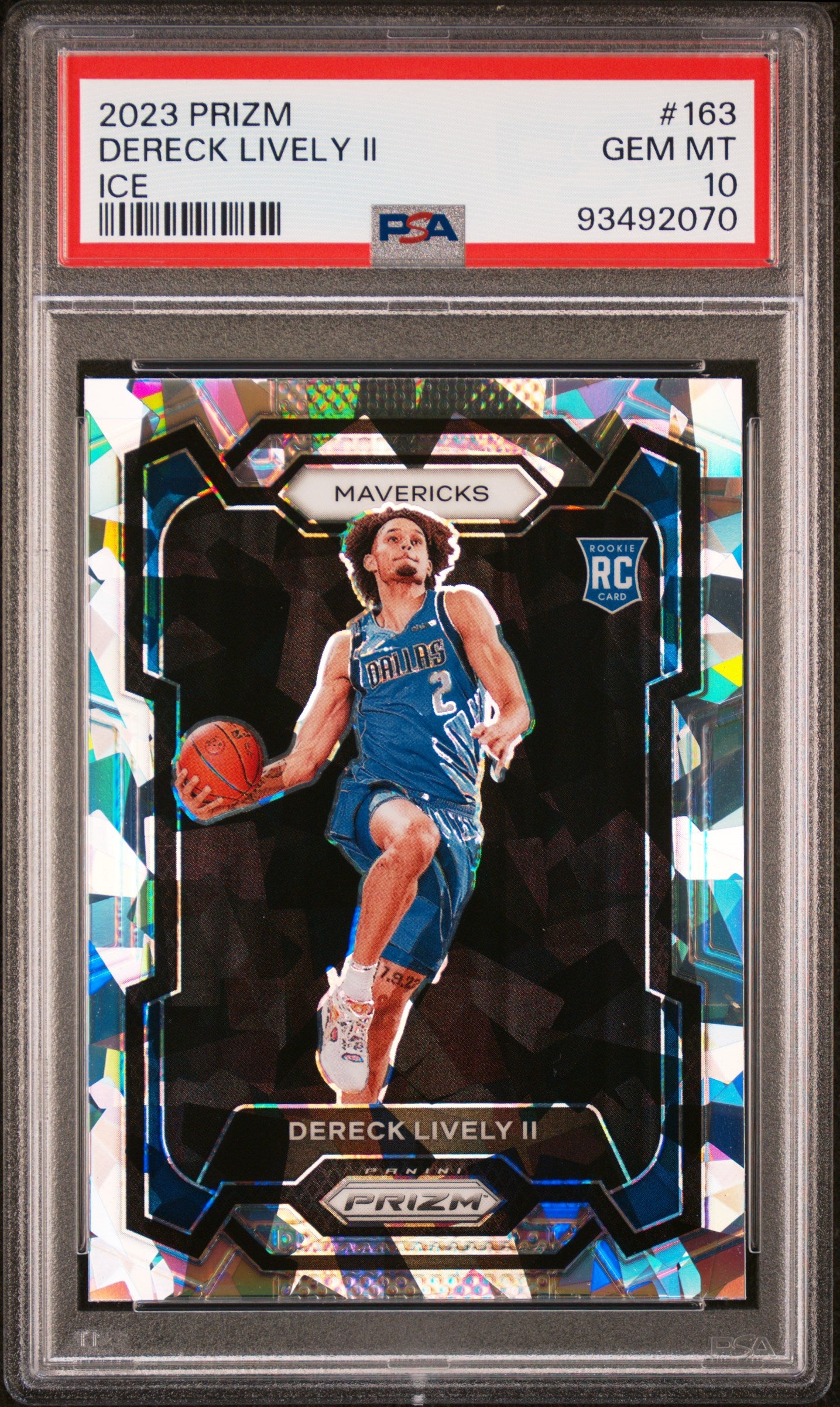 2023 Panini Prizm Ice Prizm Dereck Lively II #163 PSA 10