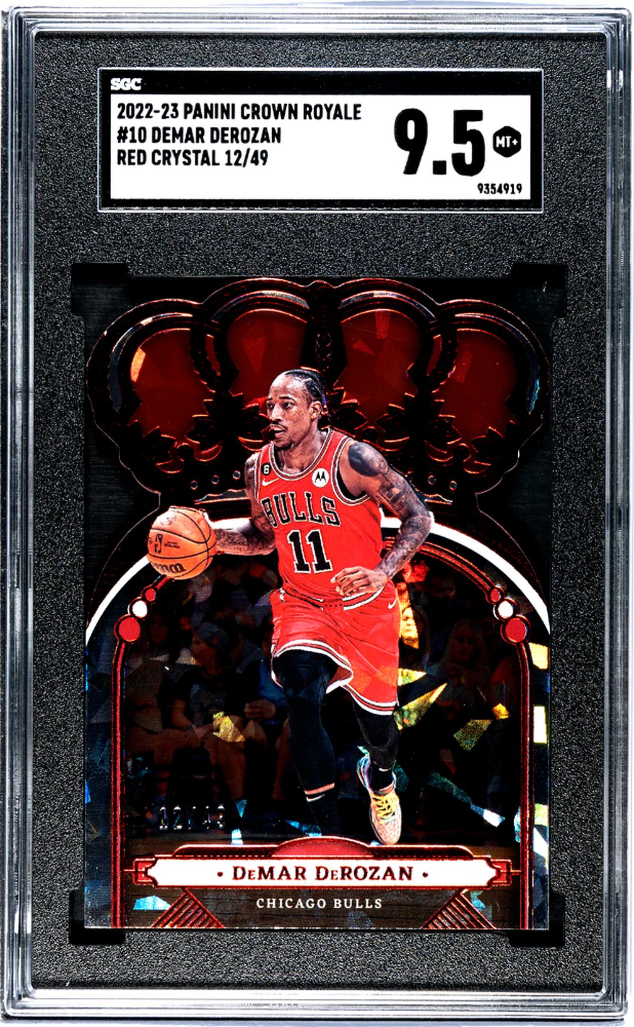 2022-23 Panini Crown Royale #10 Demar Derozan Red Crystal 12/49 SGC 9.5