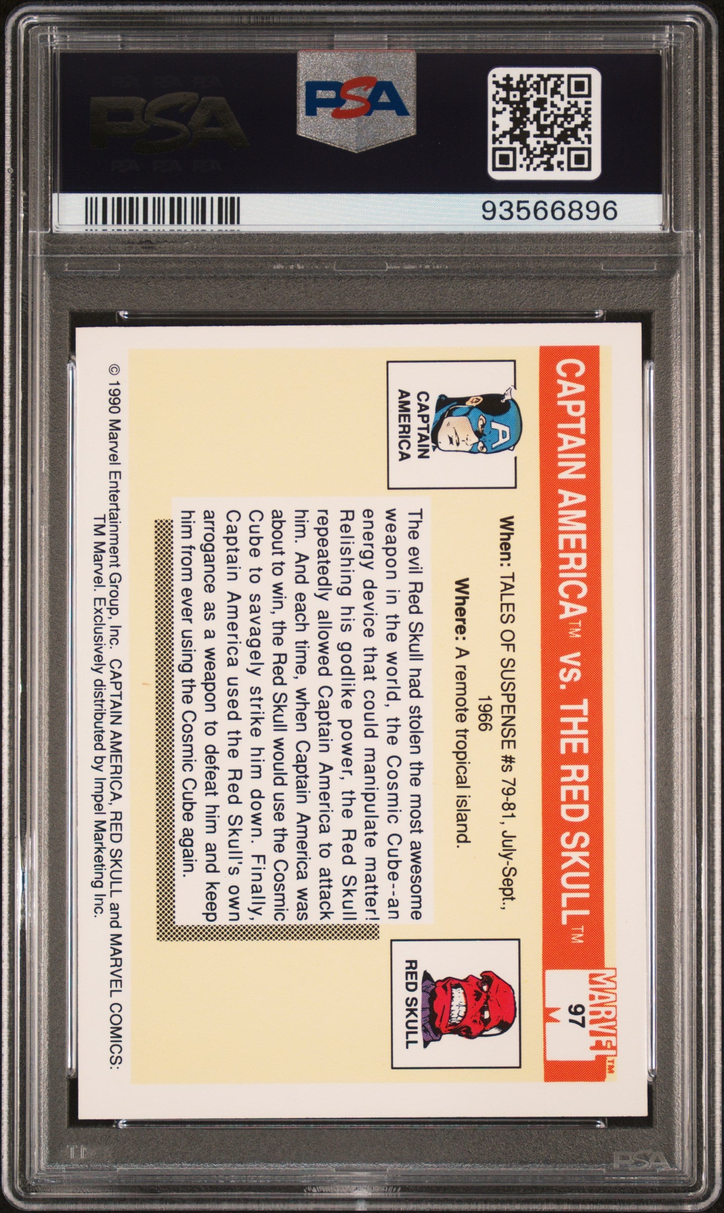 1990 Marvel Universe I #97 Captain America/Red Skull Famous Battles PSA 10