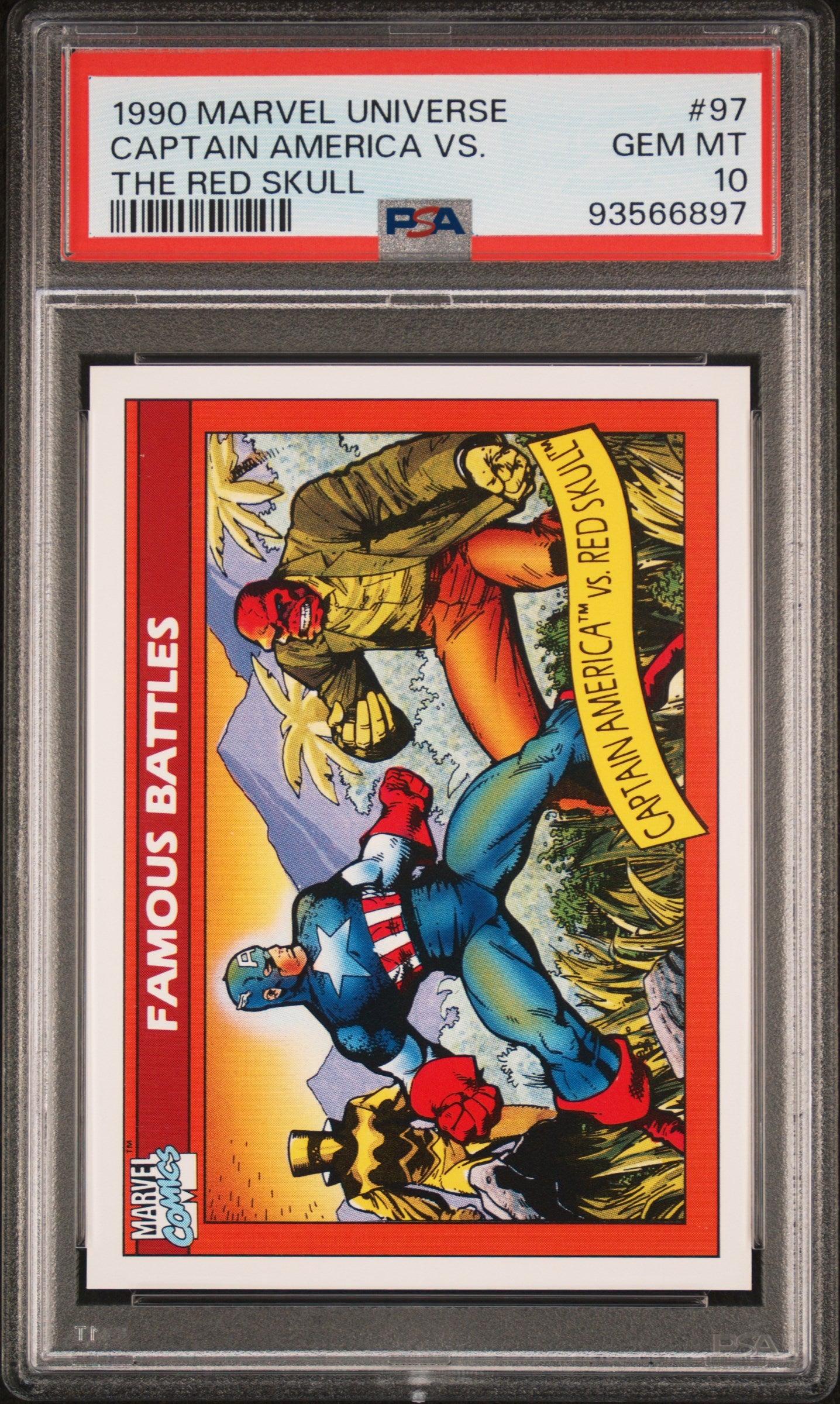 1990 Marvel Universe I #97 Captain America/Red Skull Famous Battles PSA 10
