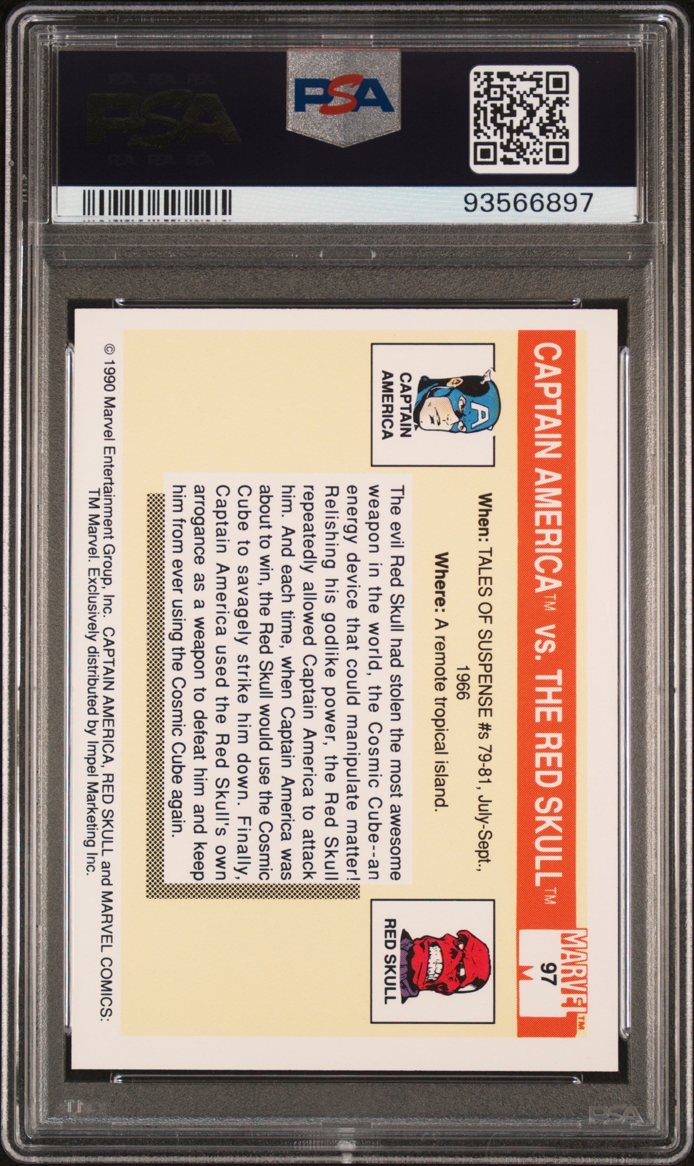 1990 Marvel Universe I #97 Captain America/Red Skull Famous Battles PSA 10