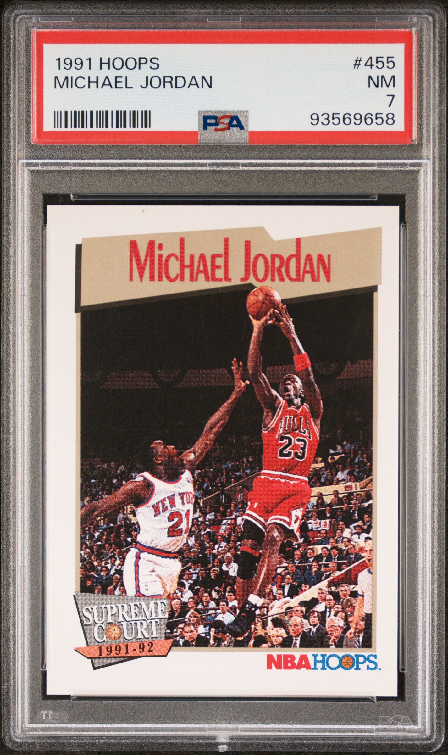 1991 Hoops Supreme Court Michael Jordan #455 PSA 7