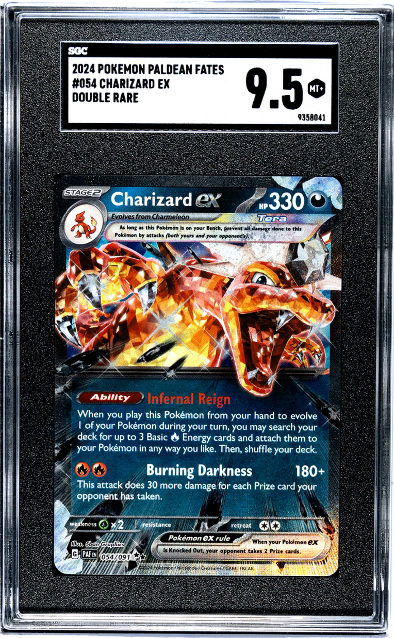 2024 Paldean Fates #054 Charizard EX Double Rare SGC 9.5