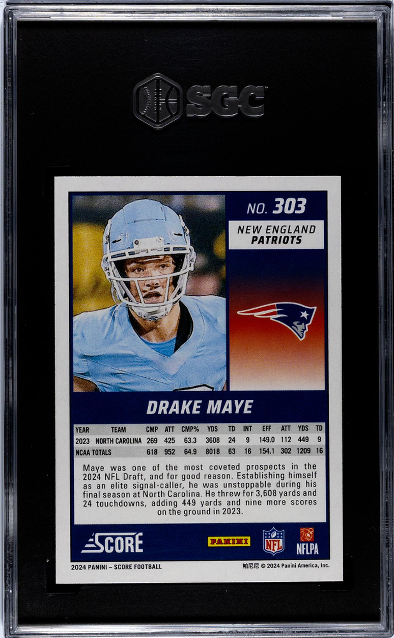 2024 Score #303 Drake Maye SGC 10
