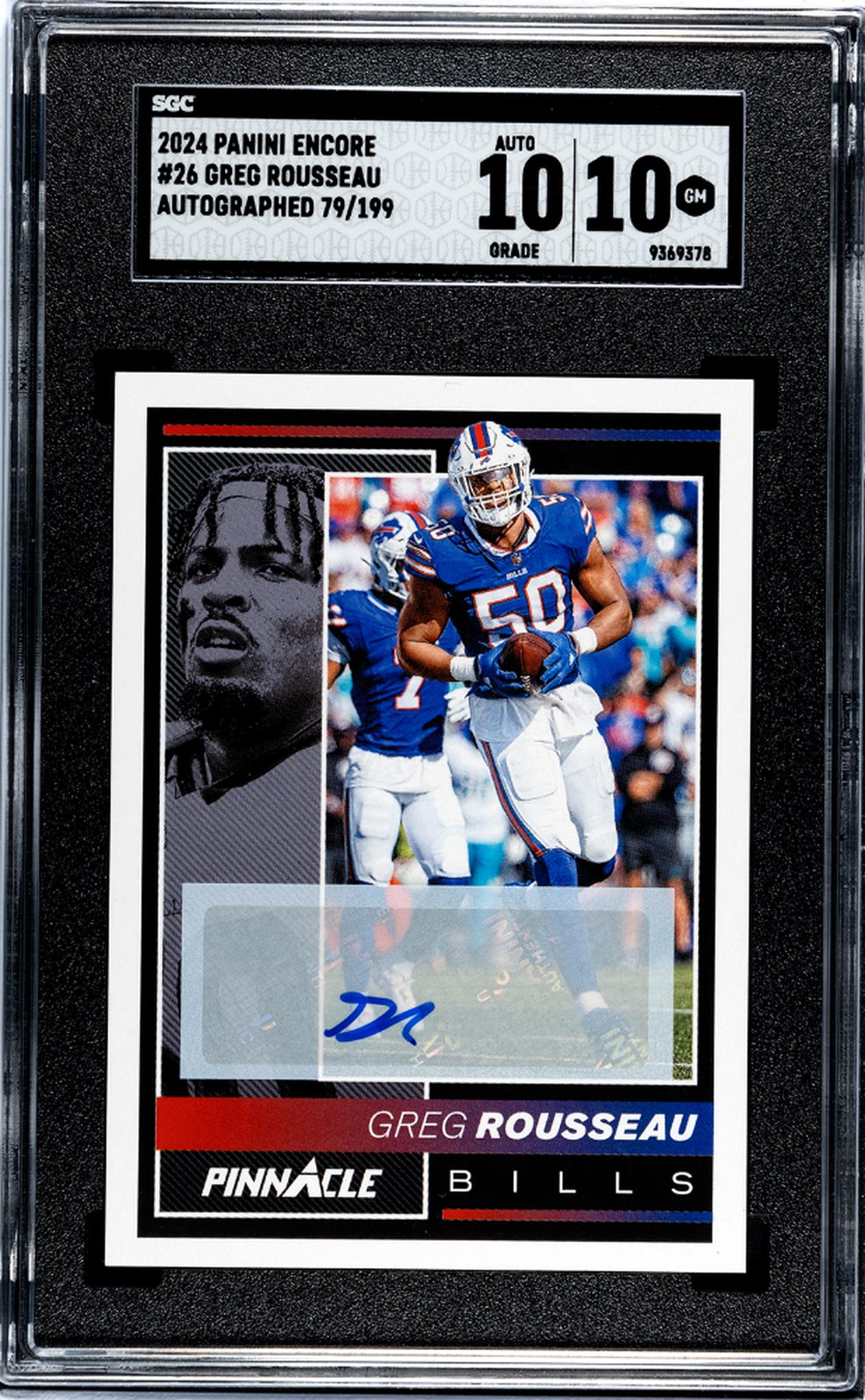 2024 Panini Encore #26 Greg Rousseau Auto. /199 SGC 10