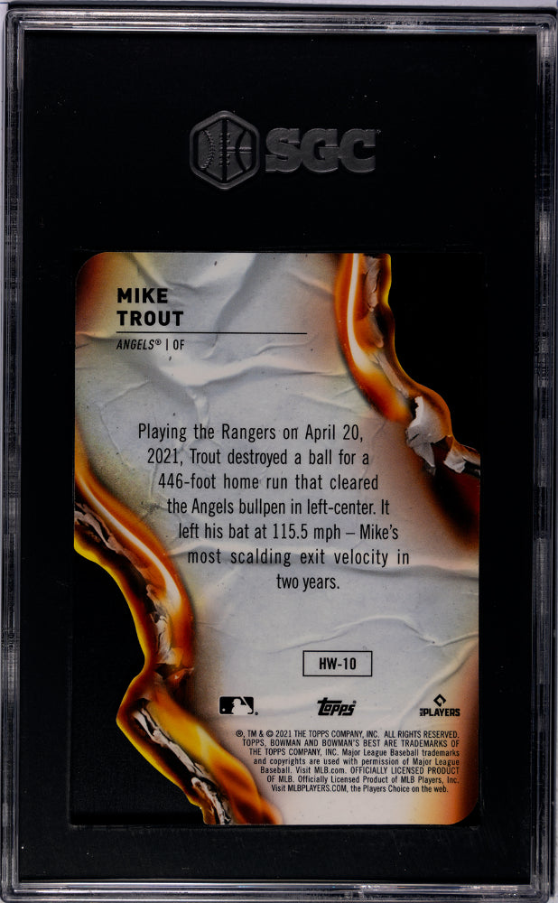 2021 Topps Bowman's Best Heatwave Die-Cut Mike Trout #HW-10 SGC 10