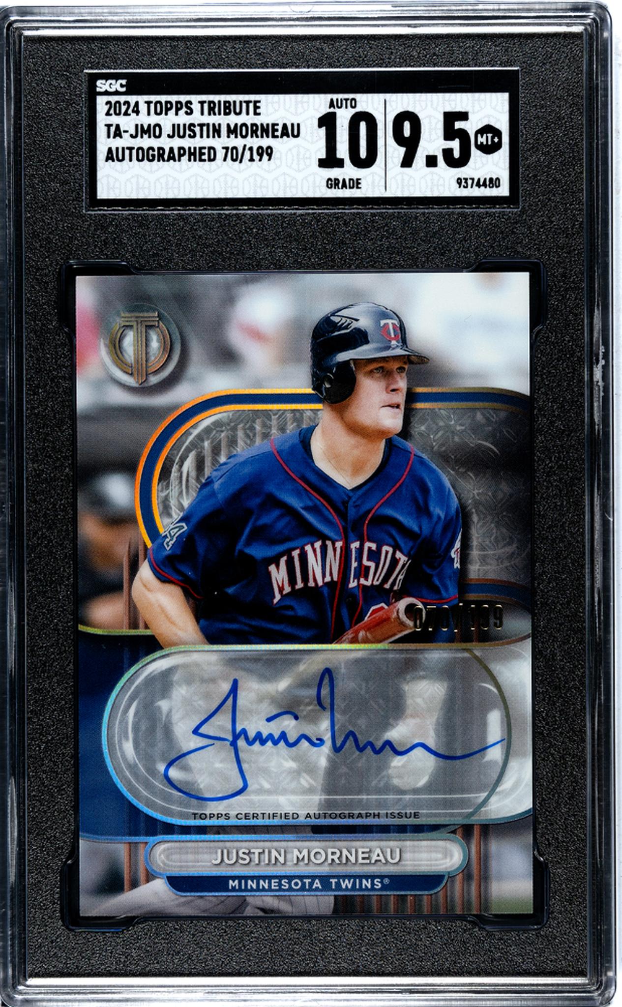 2024 Topps Tribute Autographs Justin Morneau #TA-JMO Auto /199 SGC 9.5 Auto 10
