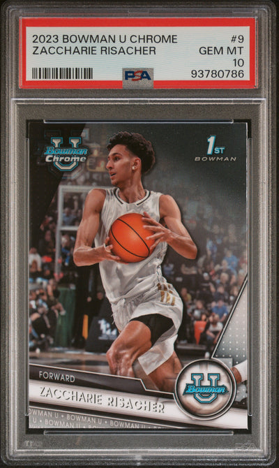 2023 Bowman University Chrome Zaccharie Risacher #9 PSA 10