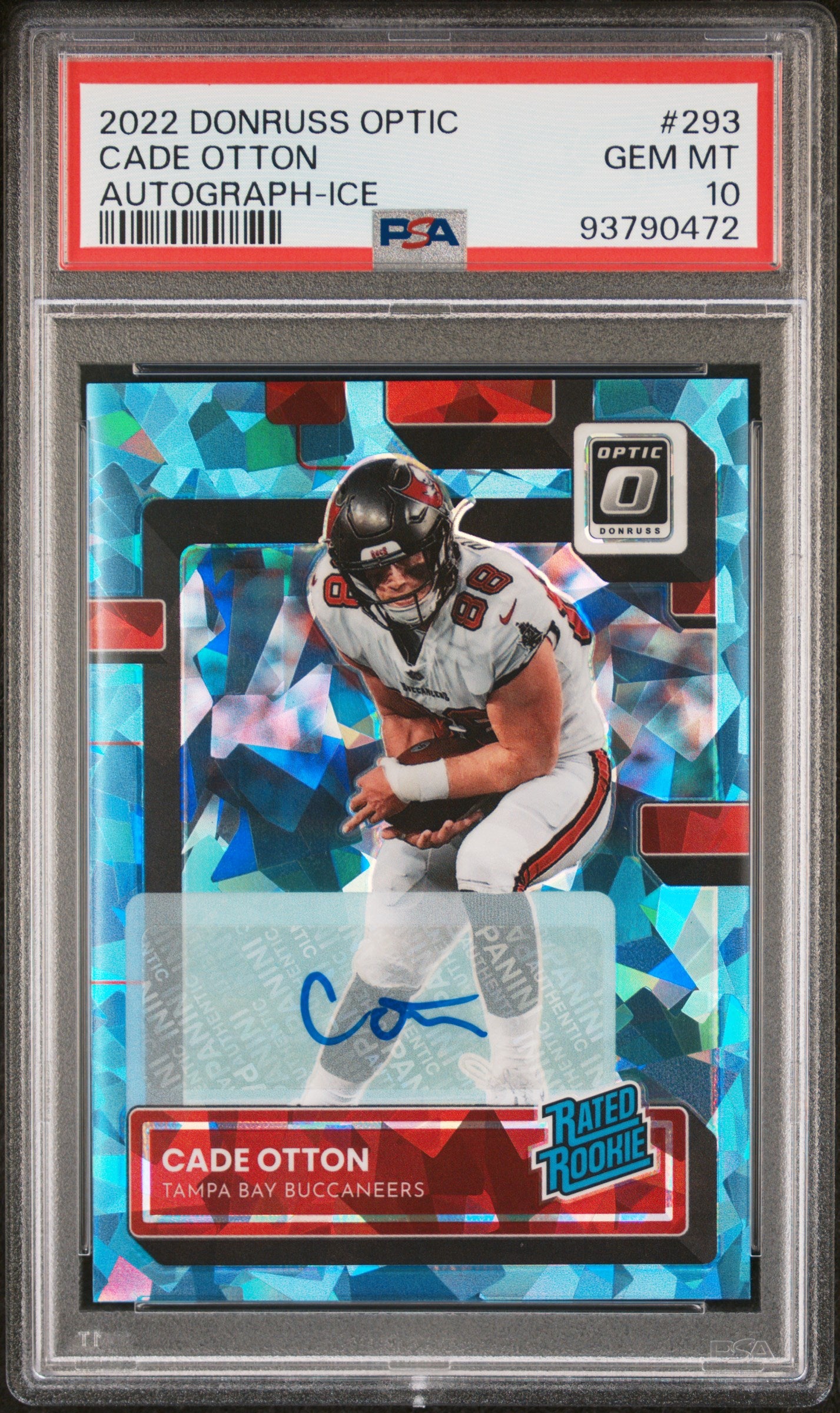 2022 Panini Donruss Optic Autograph Ice Cade Otton #293 RC Auto /15 PSA 10