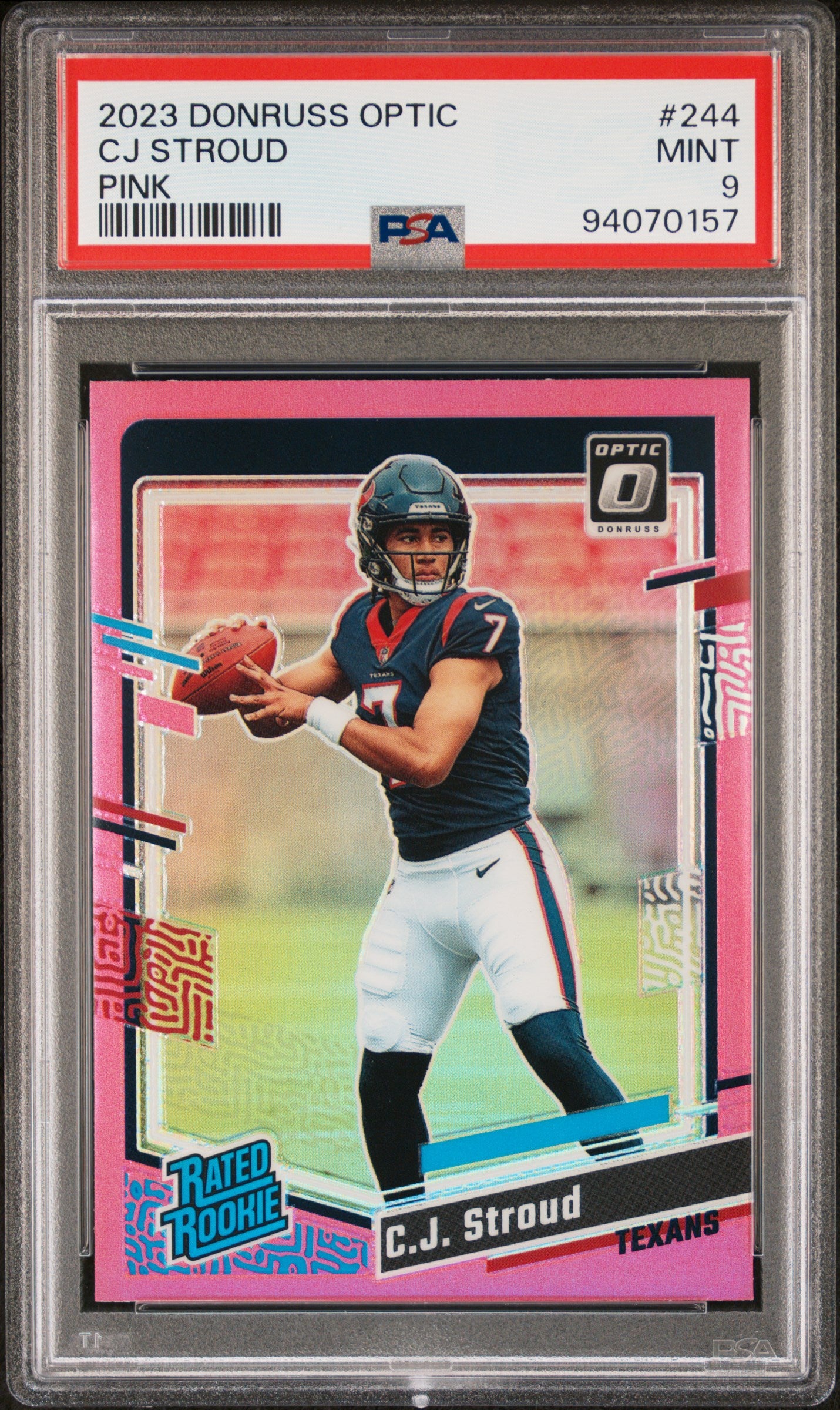 2023 Panini Donruss Optic Pink C.J. Stroud #244 RC Rated Rookie PSA 9