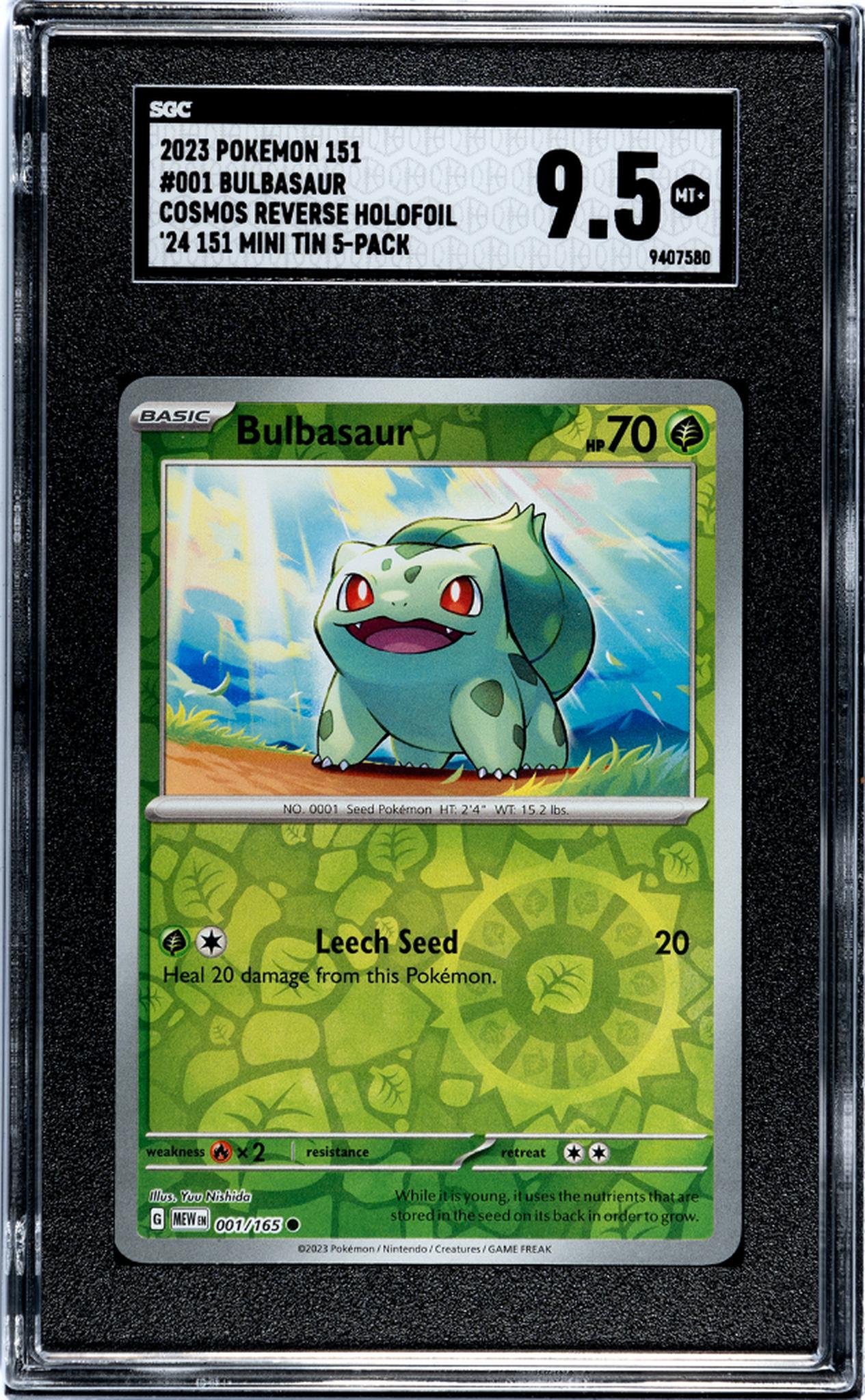 2023 Pokemon #001/165 Bulbasaur '24 151 Mini Tin 5-Pack SGC 9.5