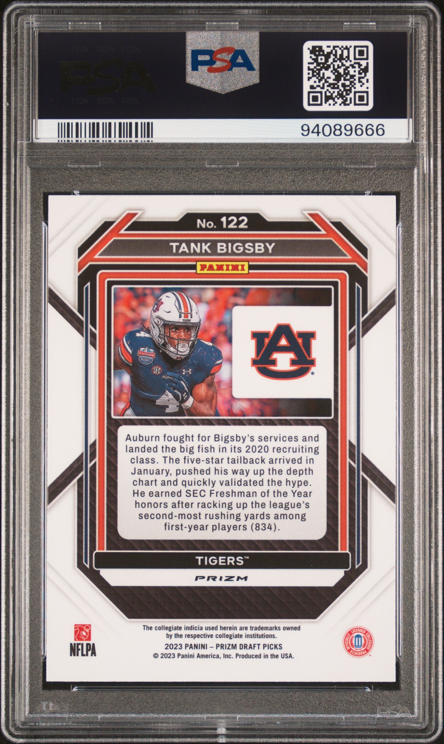 2023 Panini Prizm Draft Picks Snakeskin Prizm Tank Bigsby #122 RC PSA 10
