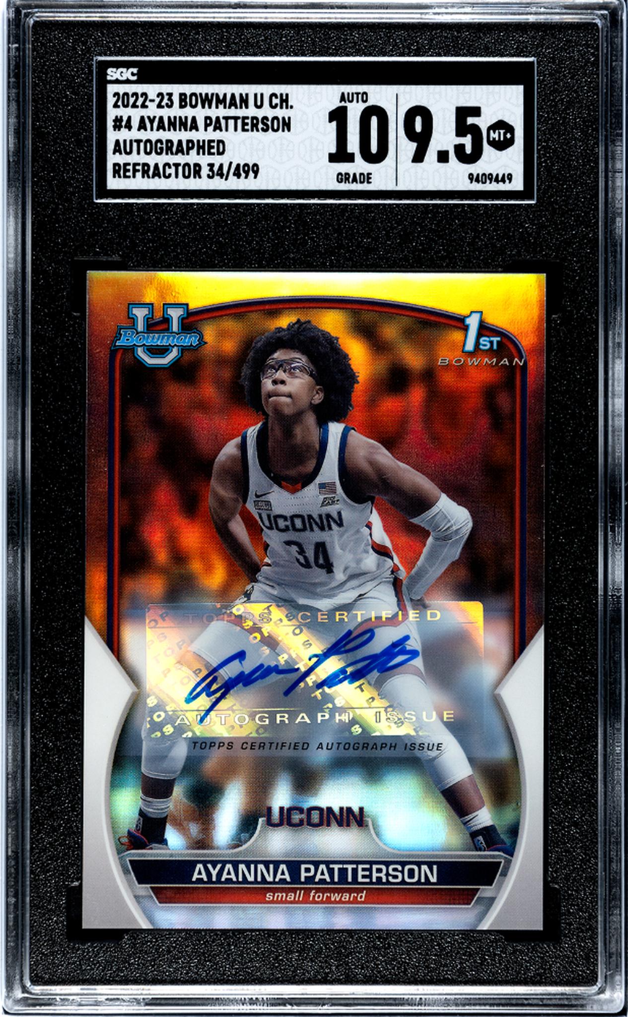 2022-23 Bowman University Chrome #4 Ayanna Patterson Auto. Ref. 034/499 SGC 9.5