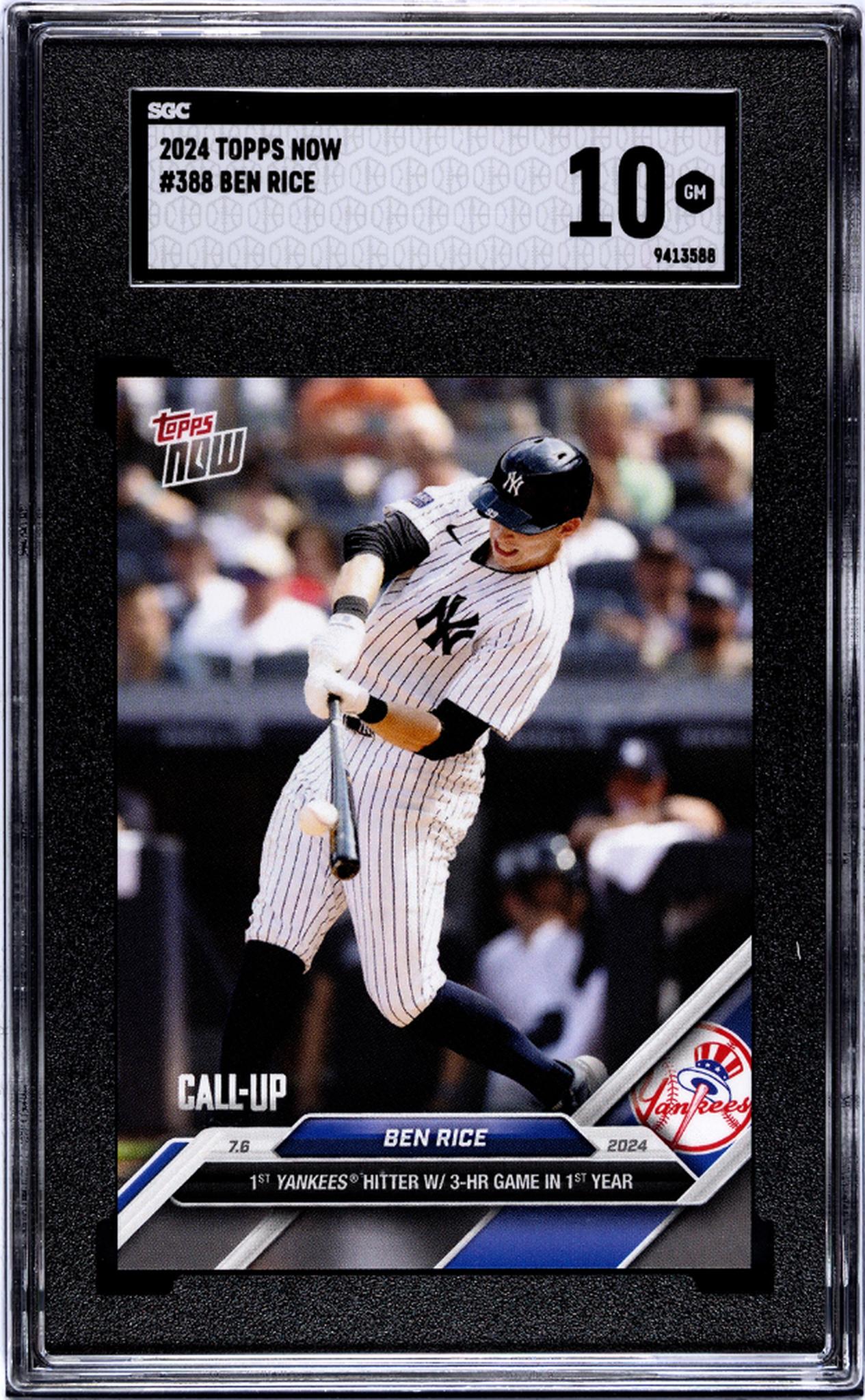 2024 Topps Now #388 Ben Rice Call-Up SGC 10