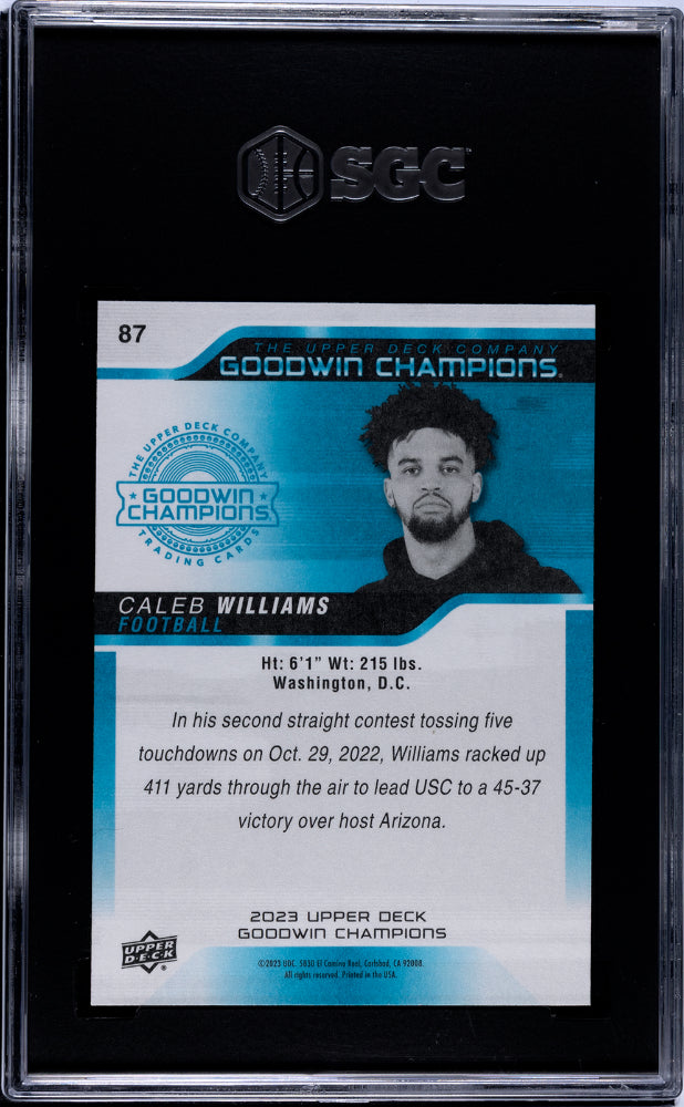 2023 Upper Deck Goodwin Champions #87 Caleb Williams Horizontal SGC 10