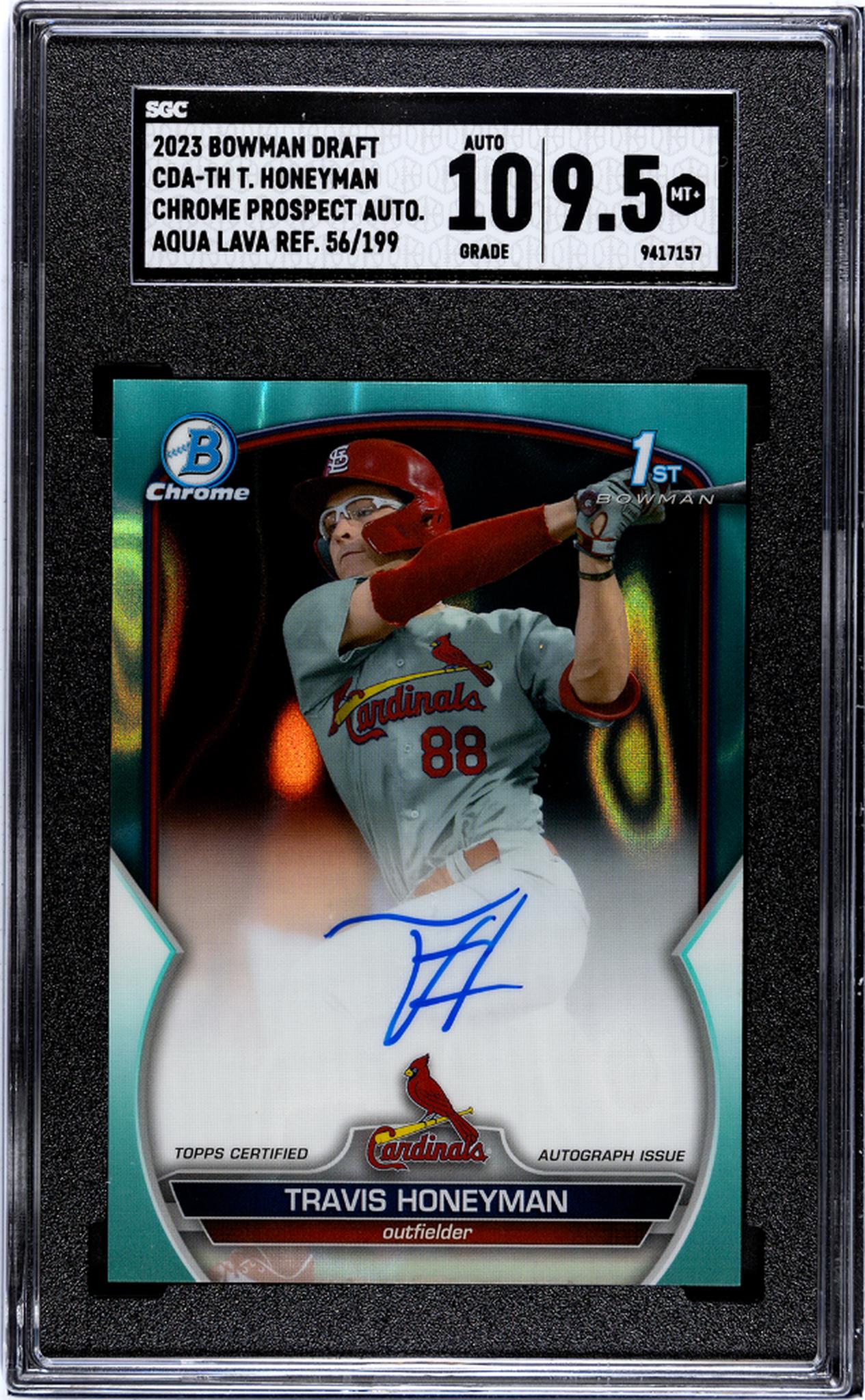 2023 Bowman #CDA-TH Travis Honeyman Chrome Prospect Auto /199 Auto SGC 9.5