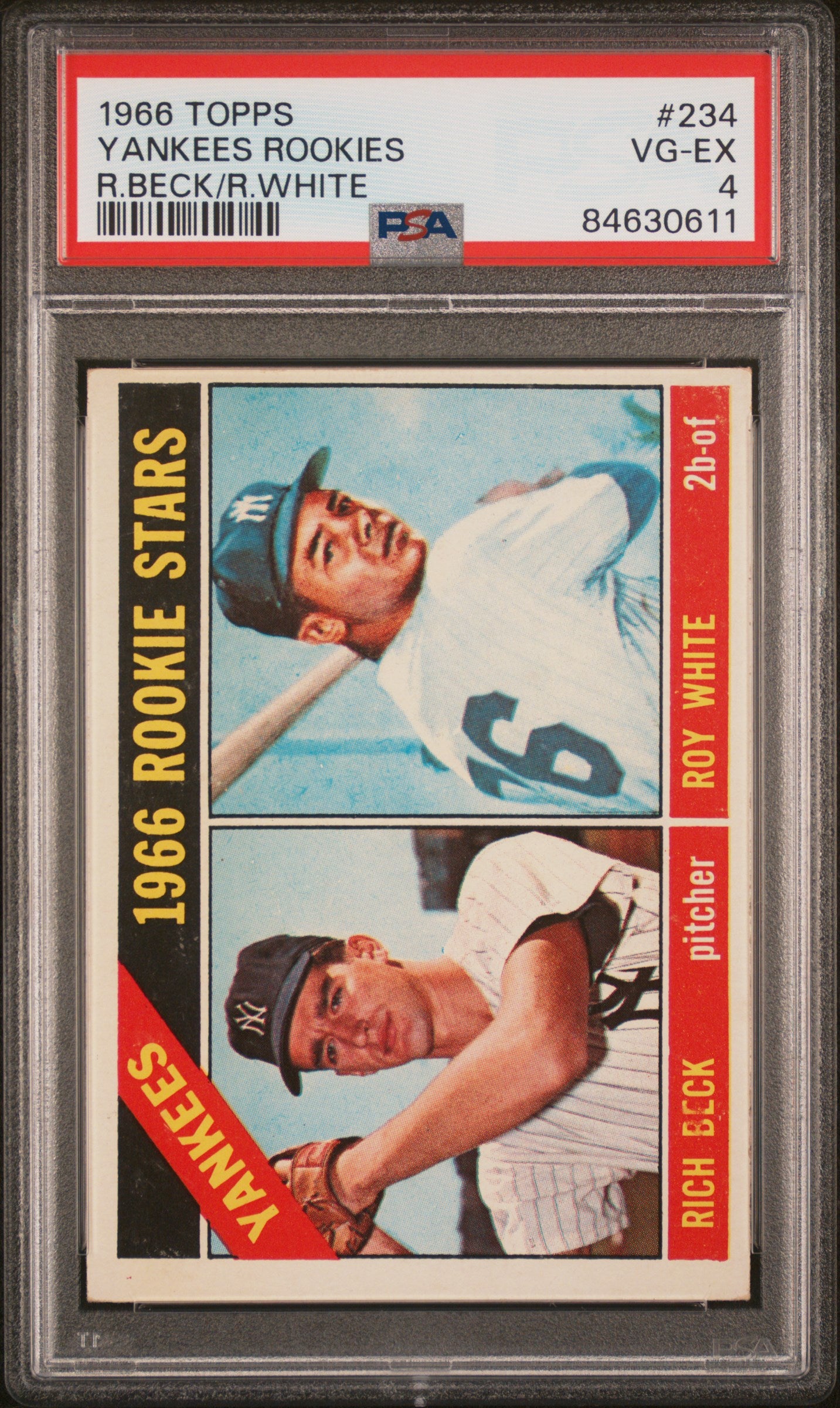 1966 Topps Roy White/Rich Beck #234 RC PSA 4