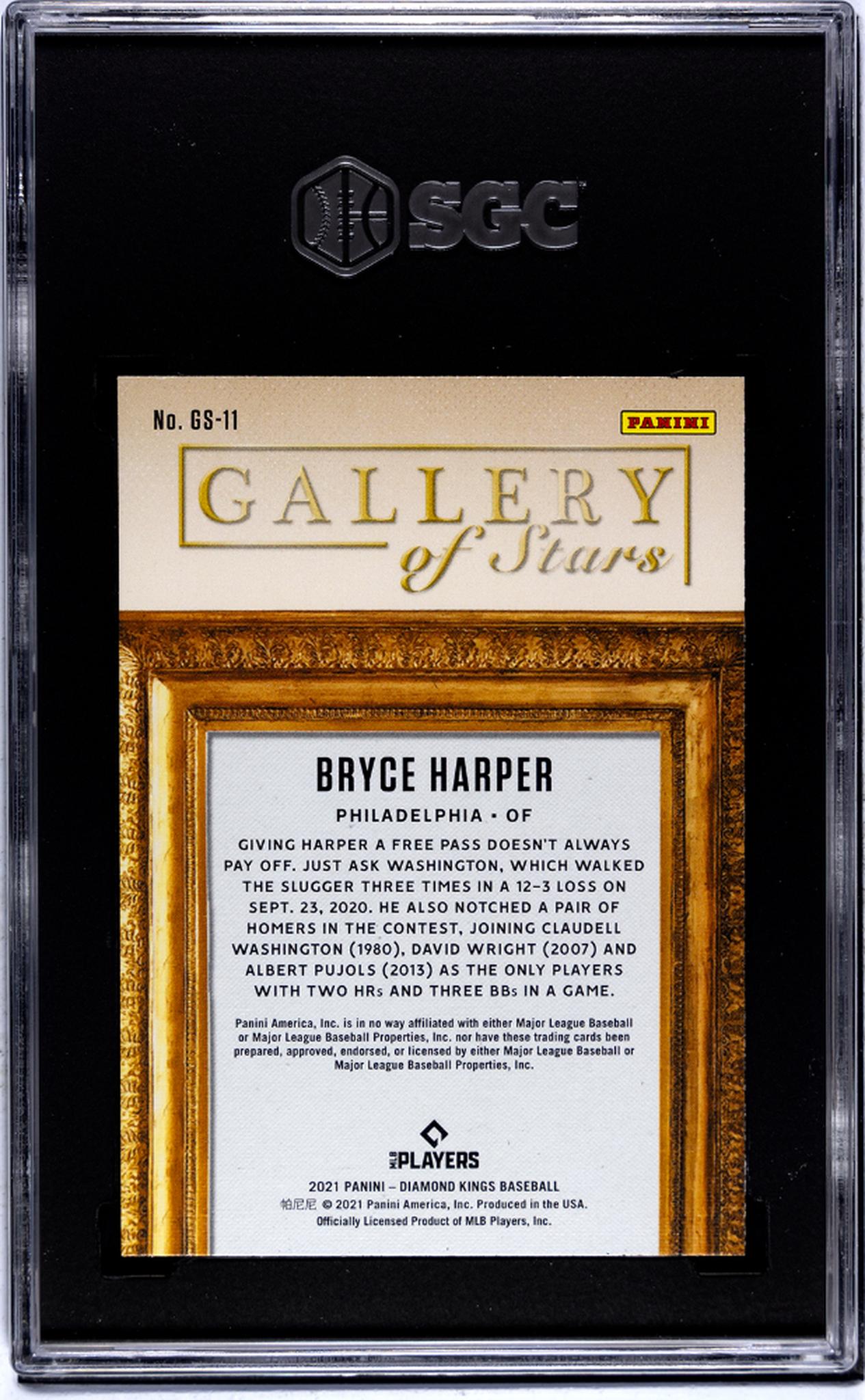 2021 Panini Diamond Kings Bryce Harper Gallery Of Stars SGC 10 Gem Mint