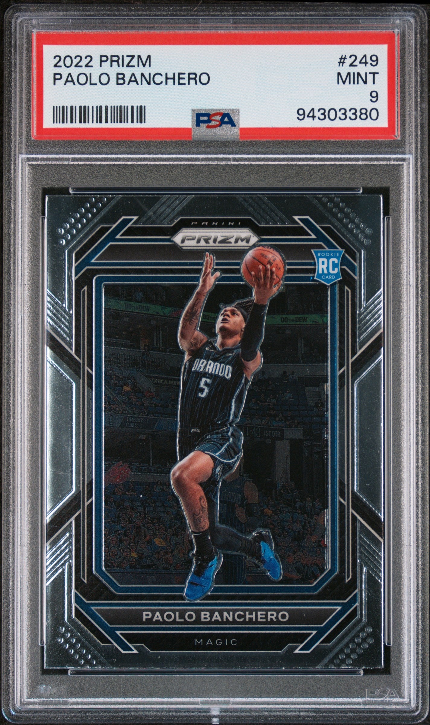 2022 Panini Prizm 249 Paolo Banchero Rookie PSA 9 Mint Orlando Magic