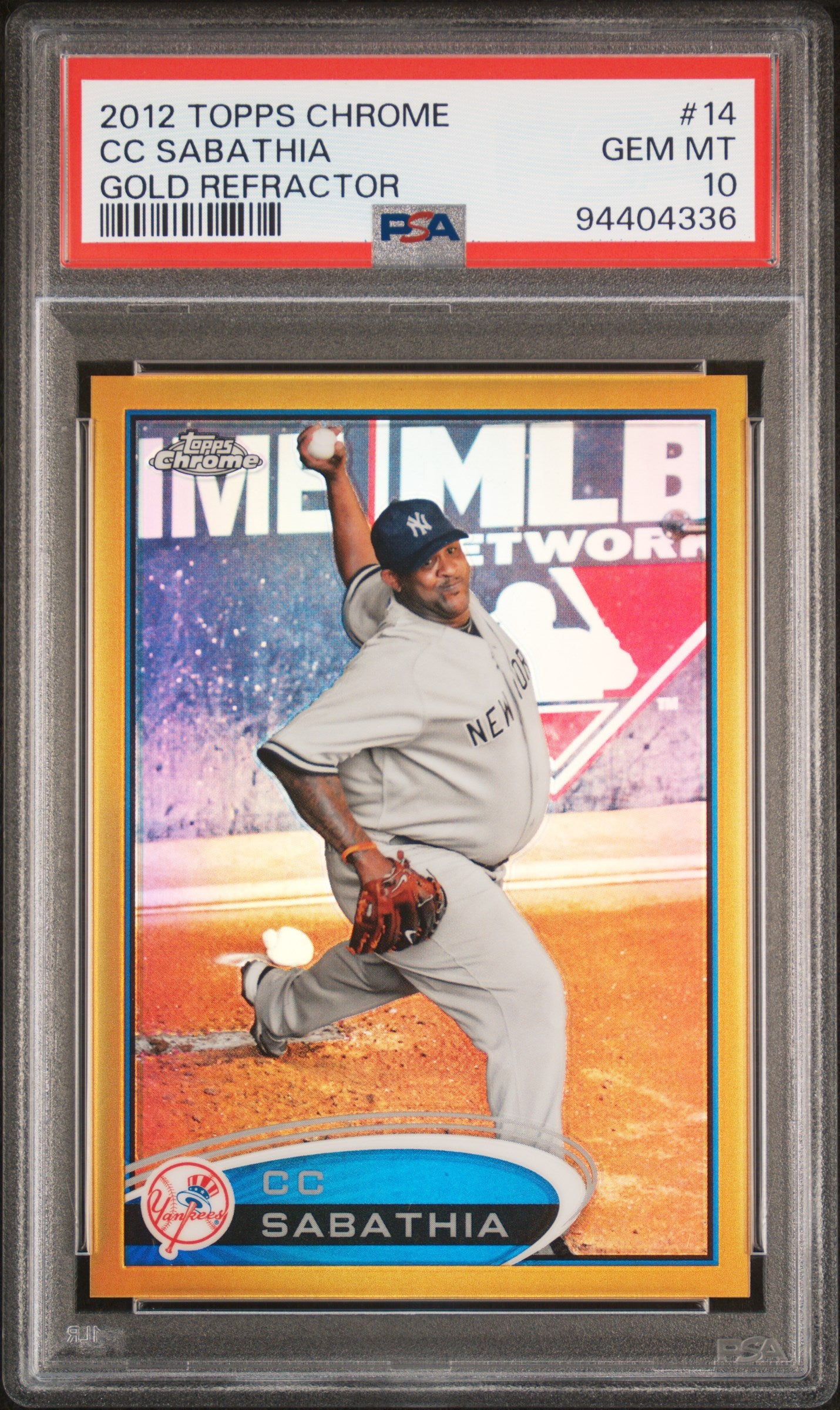 2012 Topps Chrome Gold Refractor Cc Sabathia #14 /50 PSA 10
