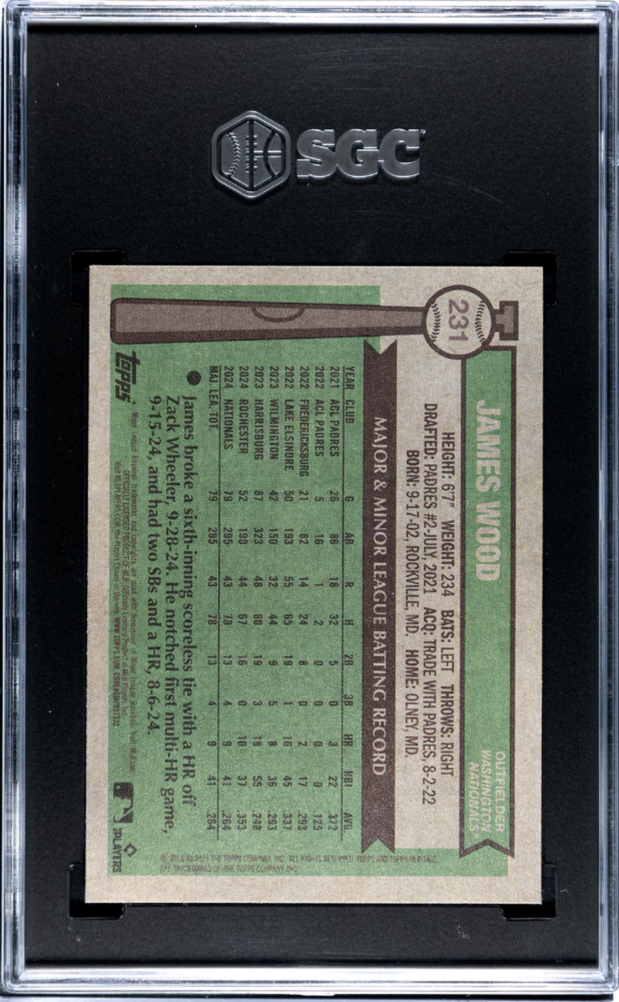 2025 Topps Heritage #231 James Wood SGC 10