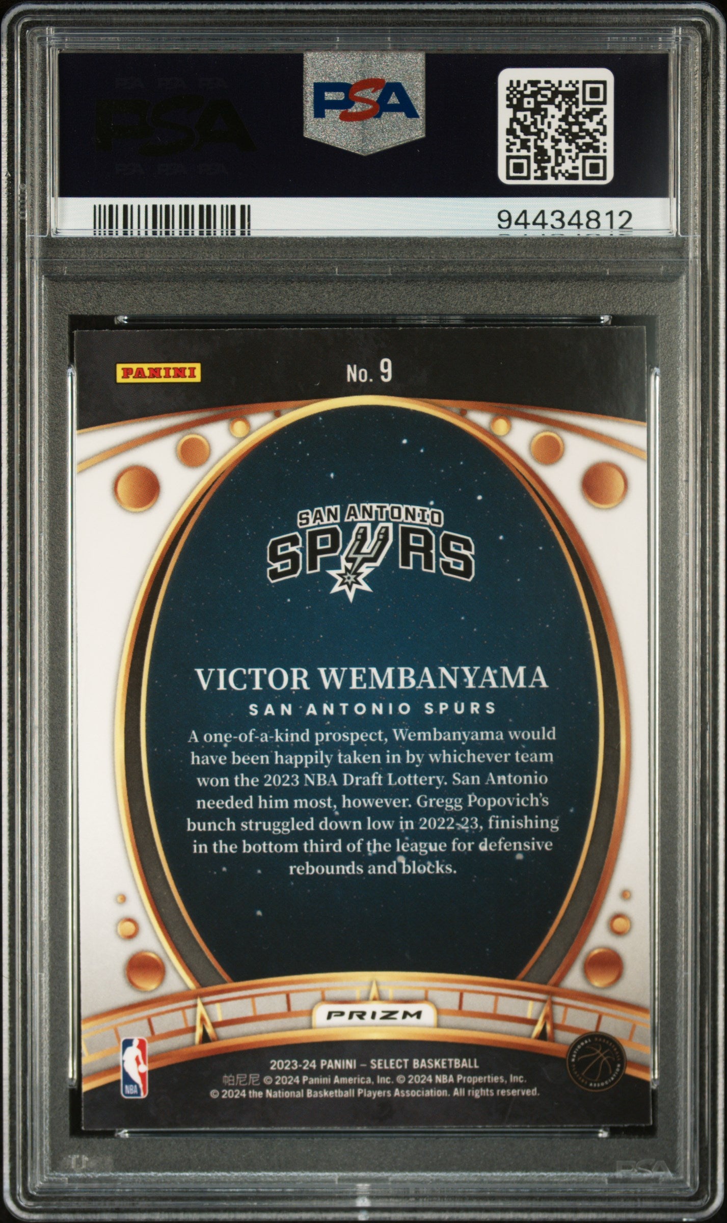 2023 Panini Select Lodestars Red Victor Wembanyama #9 PSA 10