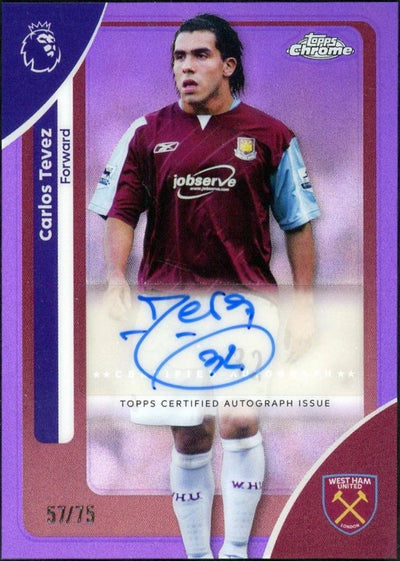 2026 Topps Chrome Premier League Legend Carlos Tevez Auto #CA-CT /75