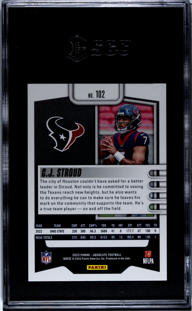 2023 Panini Absolute Green C.J. Stroud #102 RC SGC 9.5