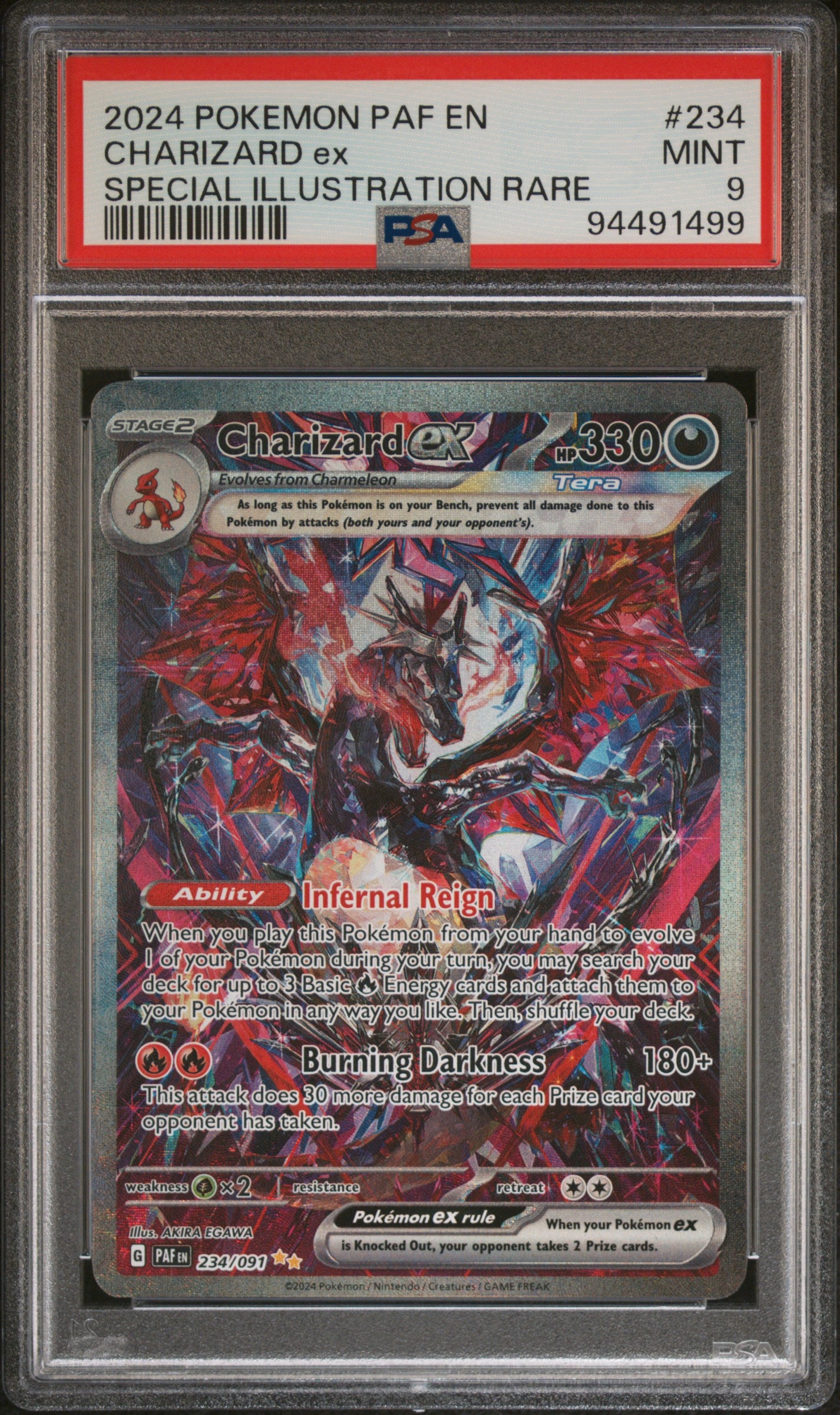 2024 Pokemon #234 Charizard ex Special Illustration Rare PSA 9