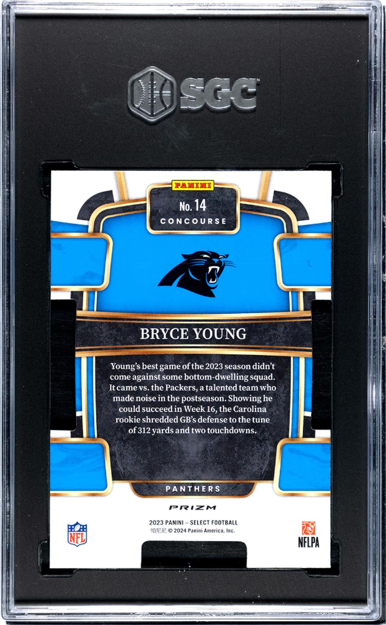 2023 Panini Select #14 Bryce Young Red/Yellow Rookie SGC 9