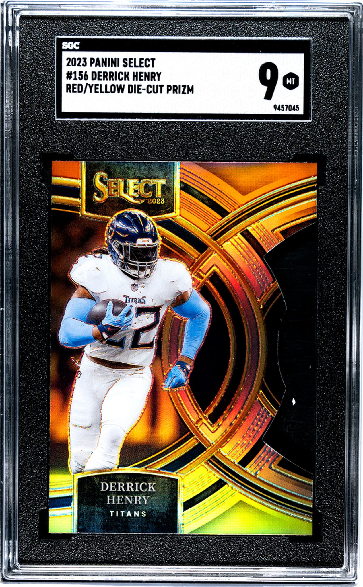 2023 Panini Select #156 Derrick Henry Red/Yellow Die-Cut Prizm SGC 9