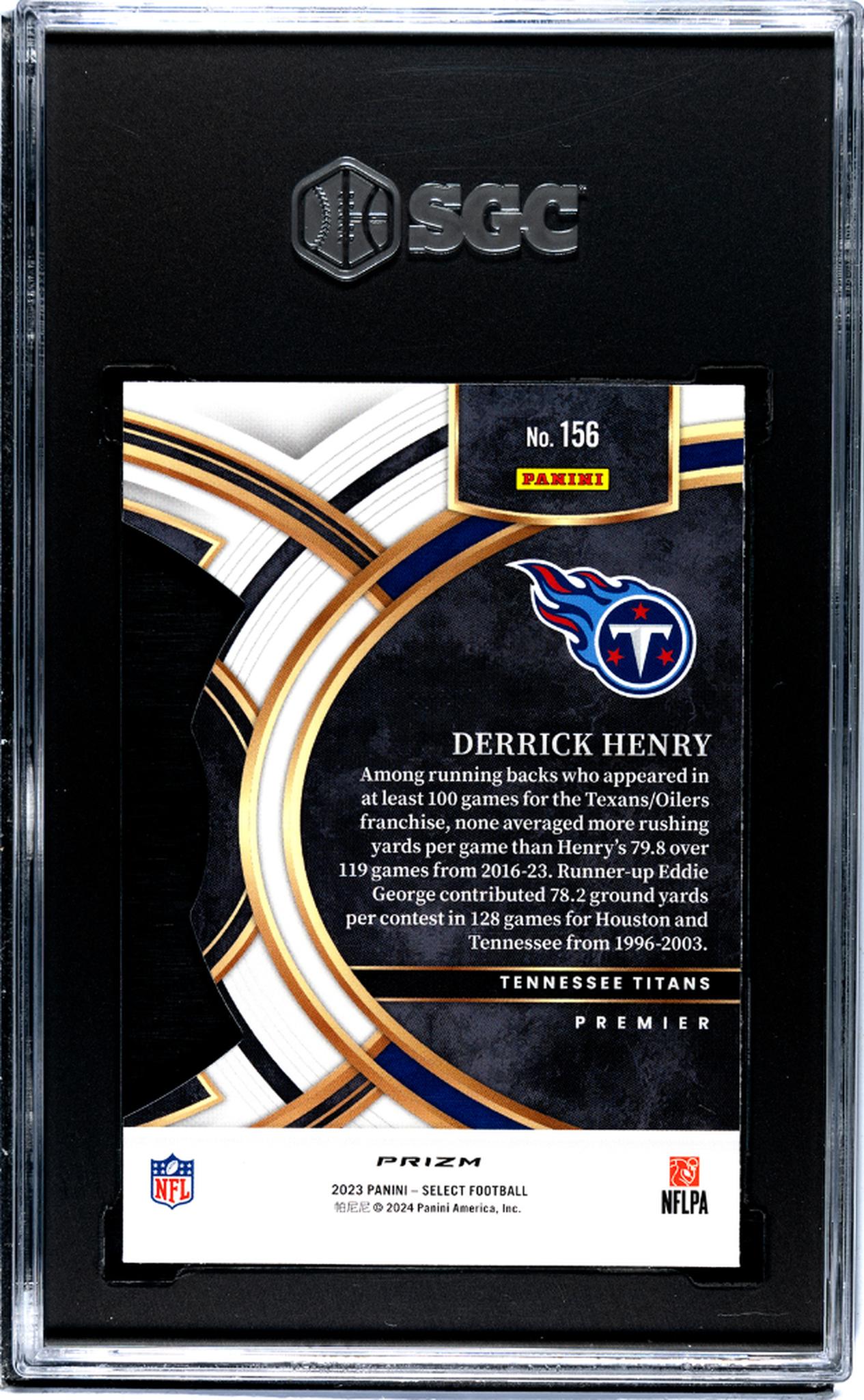 2023 Panini Select #156 Derrick Henry Red/Yellow Die-Cut Prizm SGC 9