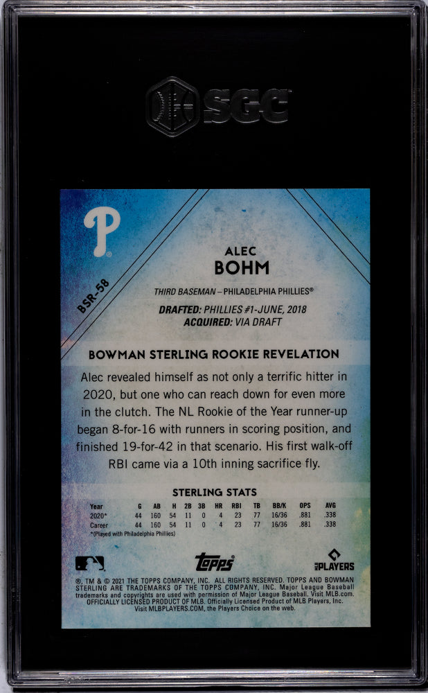 2021 Bowman Sterling #BSR-58 Alec Bohm Rookies Rookie SGC 10