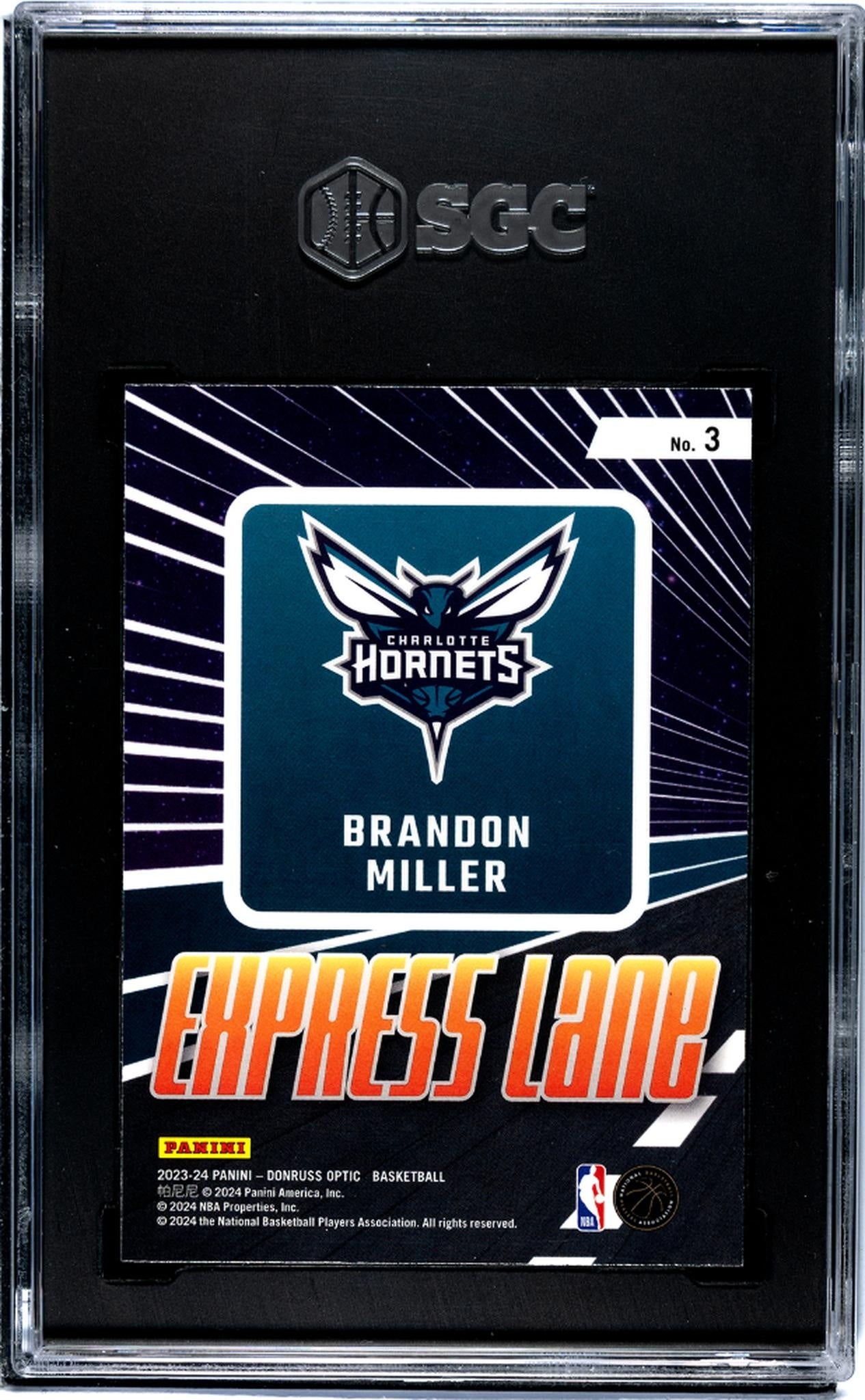 2023 Donruss Optic #3 Brandon Miller Express Lane SGC 10