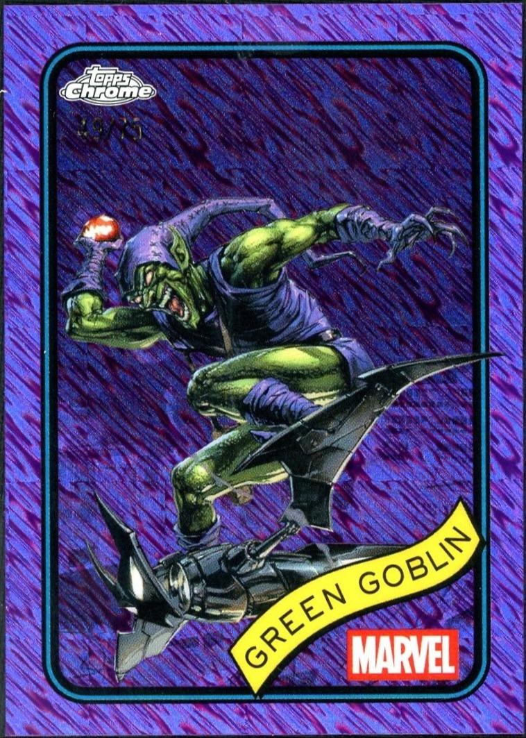 2025 Topps Chrome Marvel #161 Green Goblin Purple Shimmer /75
