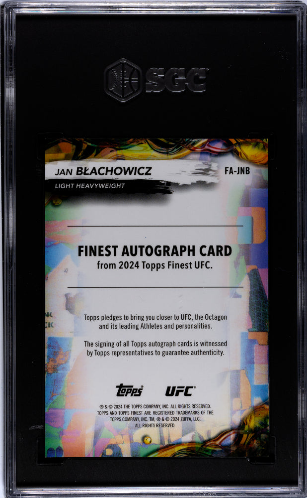2024 Topps Finest UFC Autographs Jan Blachowicz #FA-JNB Auto SGC 10 Auto 10