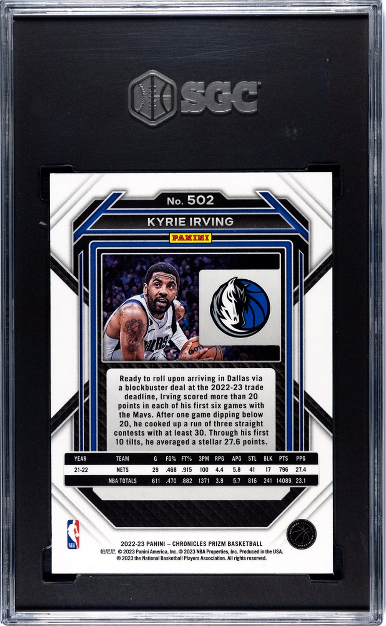 2022 Panini Chronicles Prizm Kyrie Irving #502 SGC 6