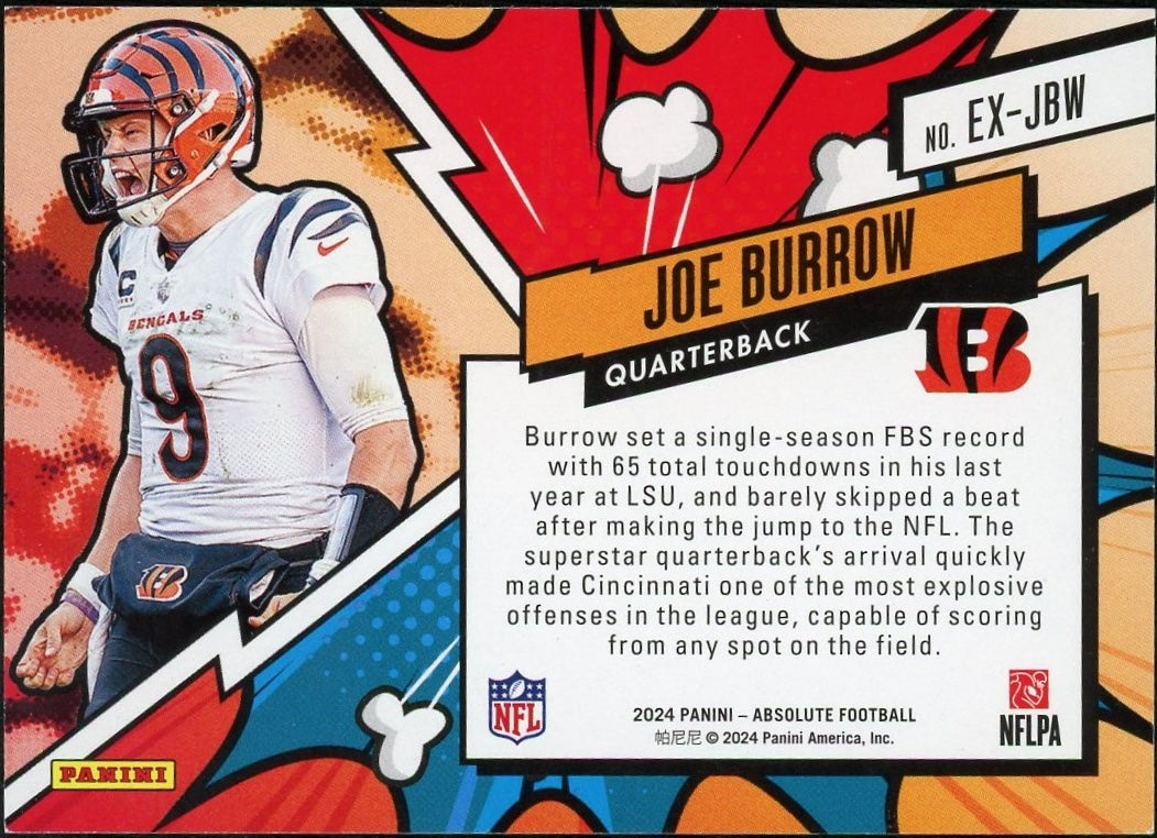2024 Absolute EX-JBW Joe Burrow Gold Explosive /10